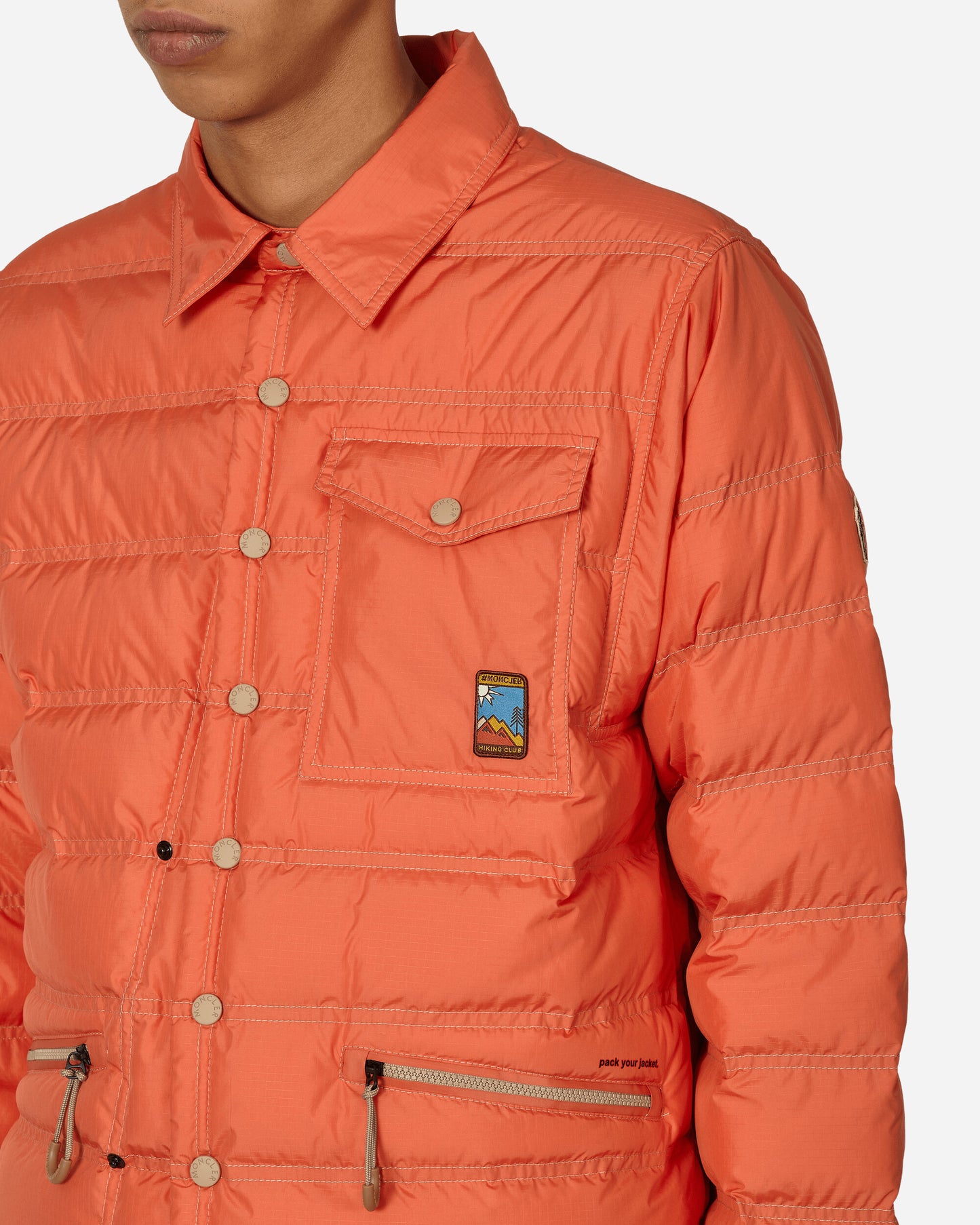 Moncler Grenoble Lavachey Shirt Jacket Day-Namic Orange Shirts Overshirt 1G0000254A3E 34K