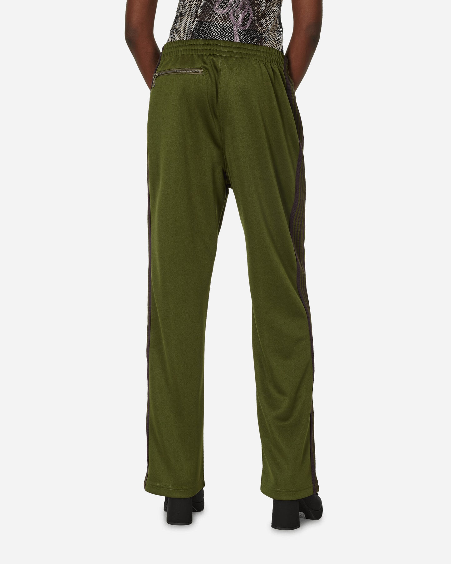 Needles Track Pant - Poly Smooth Olive Pants Track Pants OT228 B