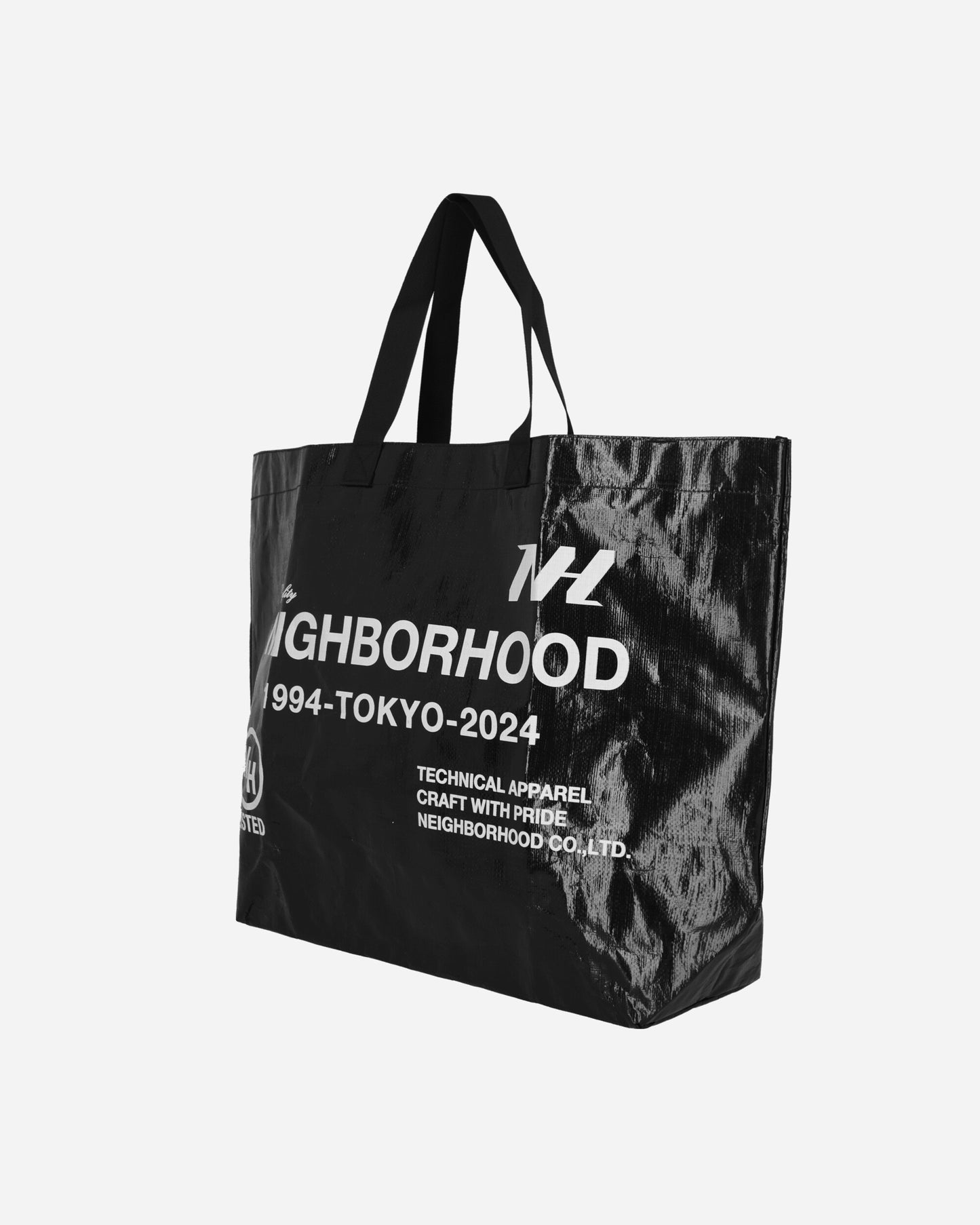 Neighborhood Logo Flexible Bag-L Black Bags and Backpacks Tote Bags 241MYNH-CG05 BK