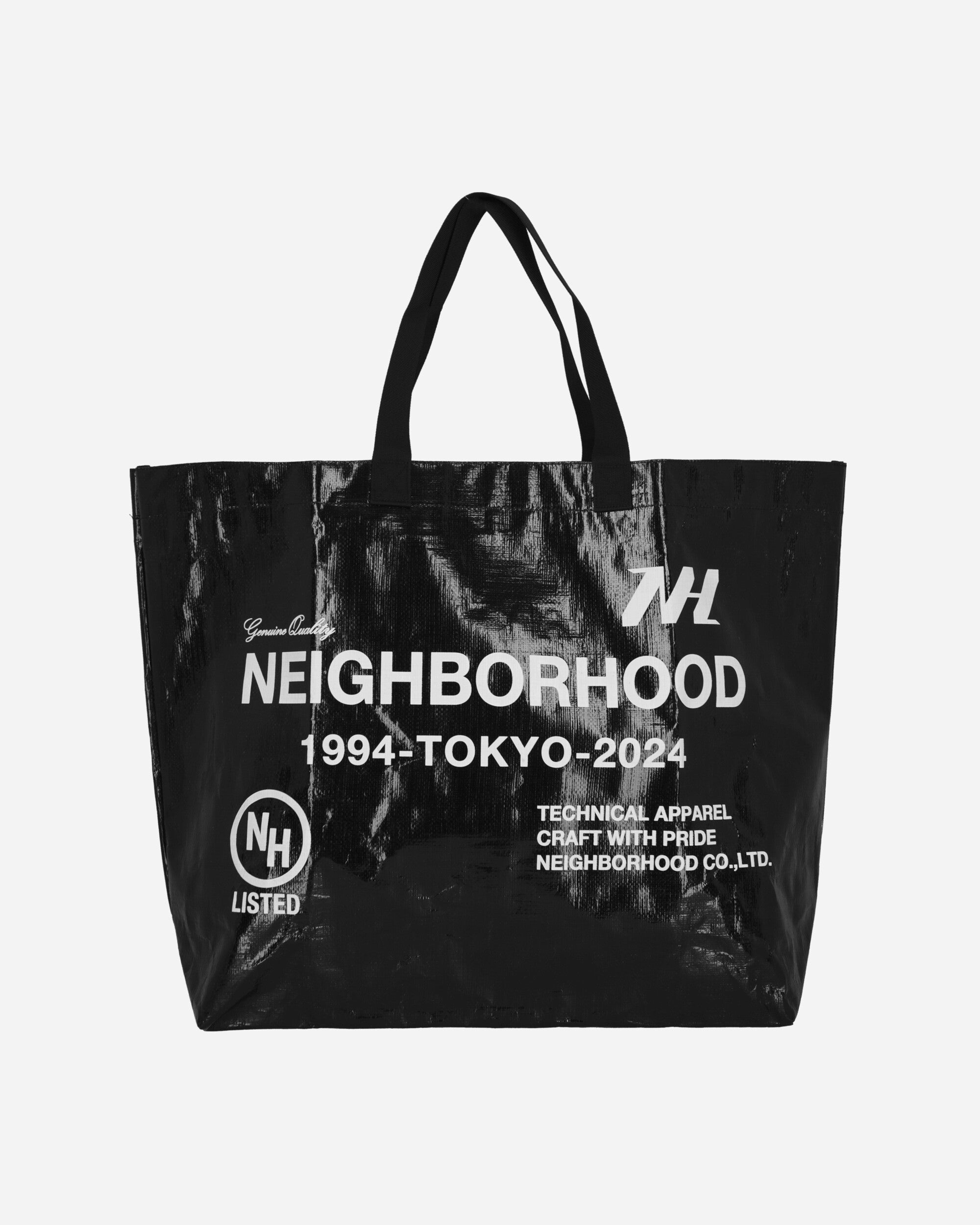 Neighborhood Logo Flexible Bag-L Black Bags and Backpacks Tote Bags 241MYNH-CG05 BK