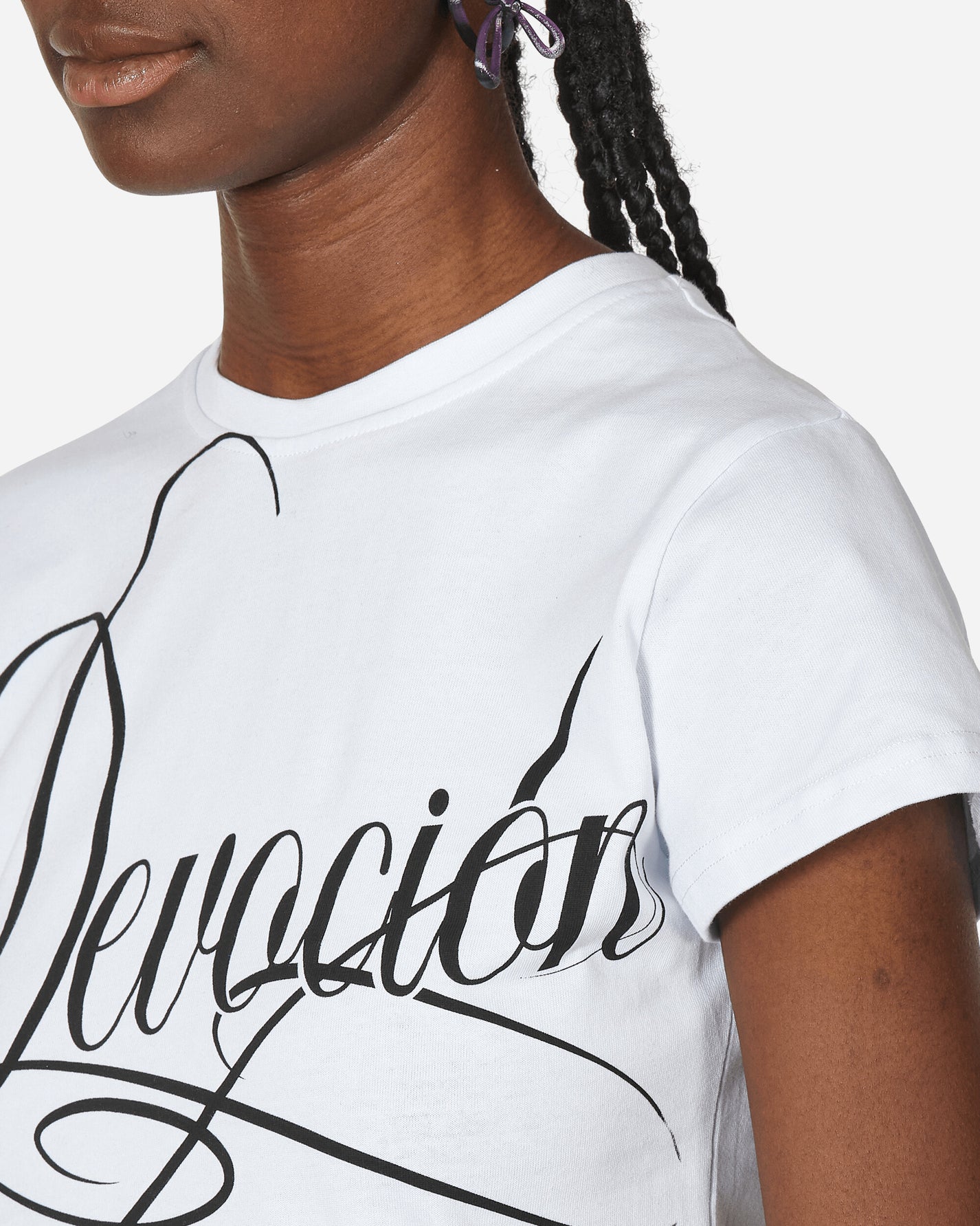 Nii Hai Wmns Devotion Baby Tee In White White T-Shirts Cropped TPS-DEV WHT