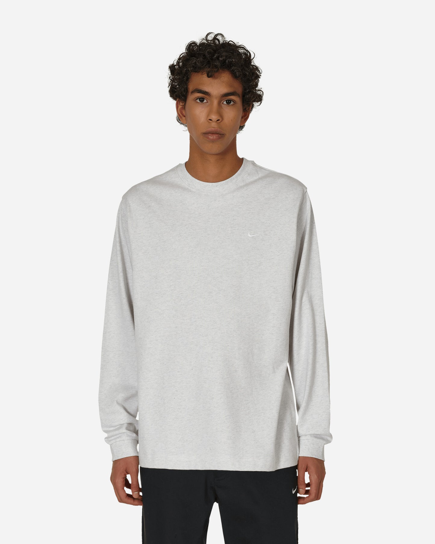 Nike M Nk Solo Swsh Ls Top Birch Heather/White Sweatshirts Crewneck DX0884-051