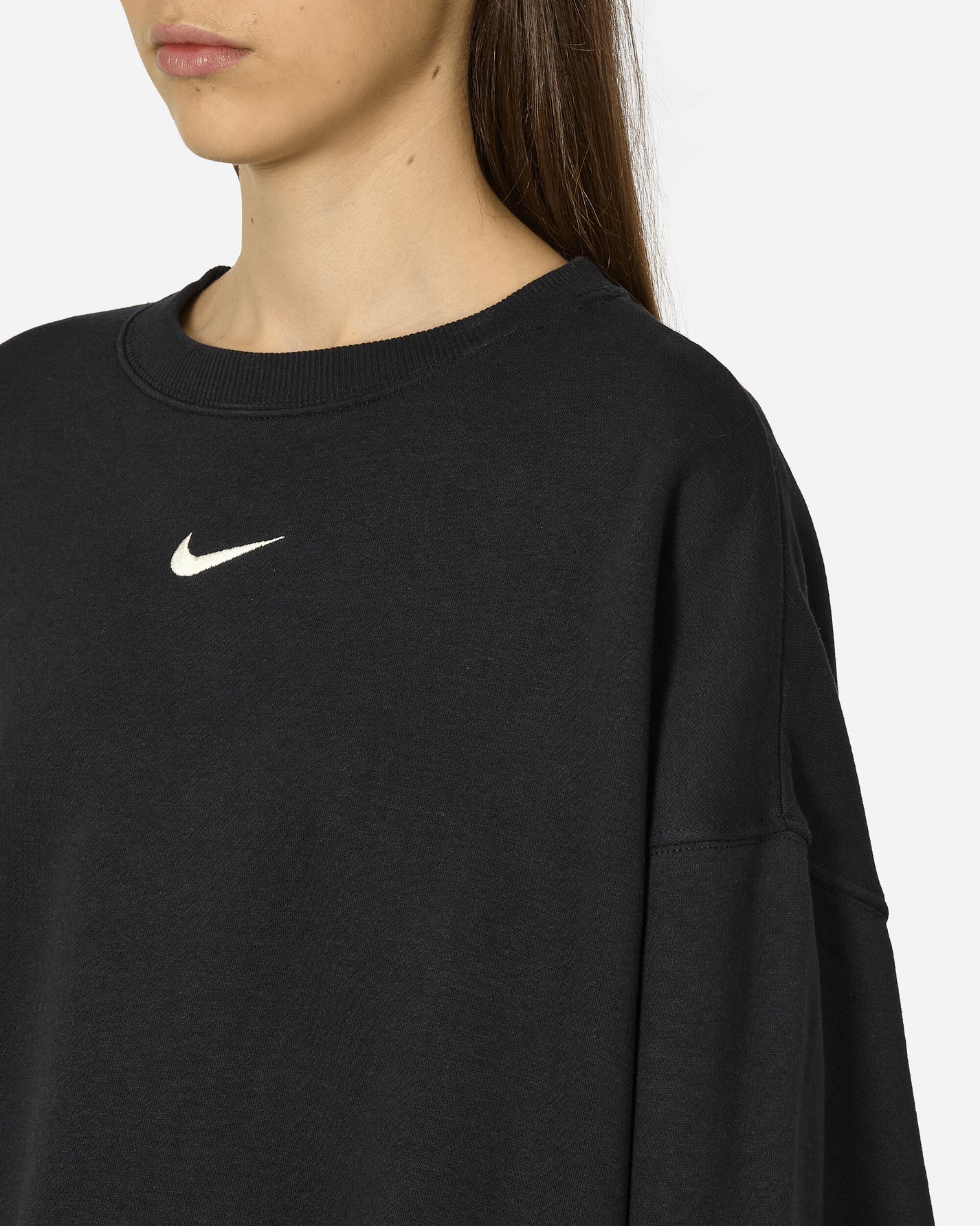 Nike Wmns Nsw Phnx Flc Oos Crew Black/Sail Sweatshirts Crewneck DQ5761-010