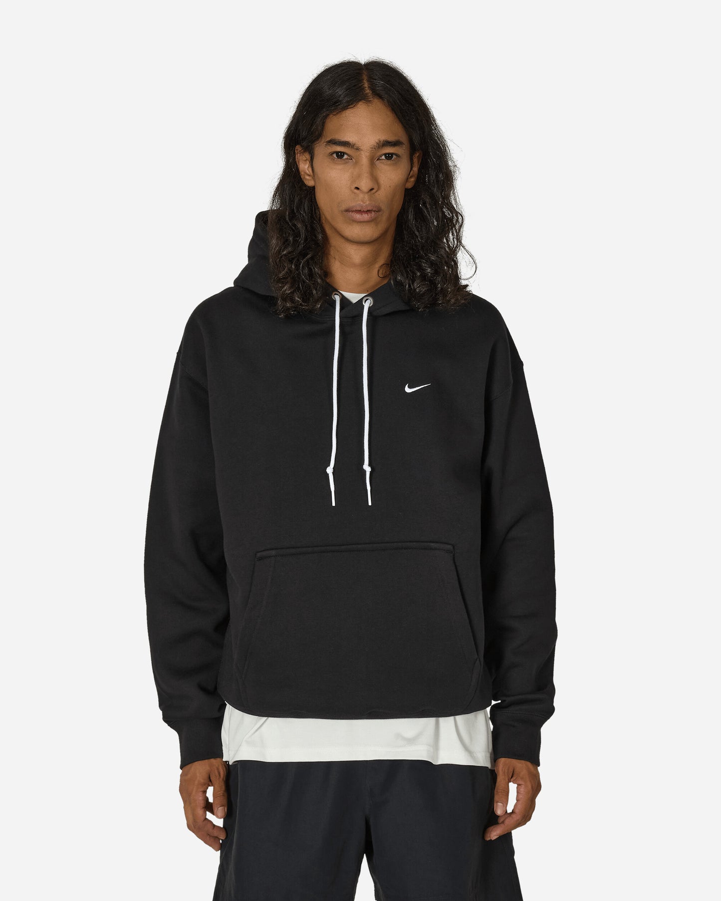 Nike M Nk Solo Swsh Flc Po Hoodie Black/White Sweatshirts Hoodies DX1355-010