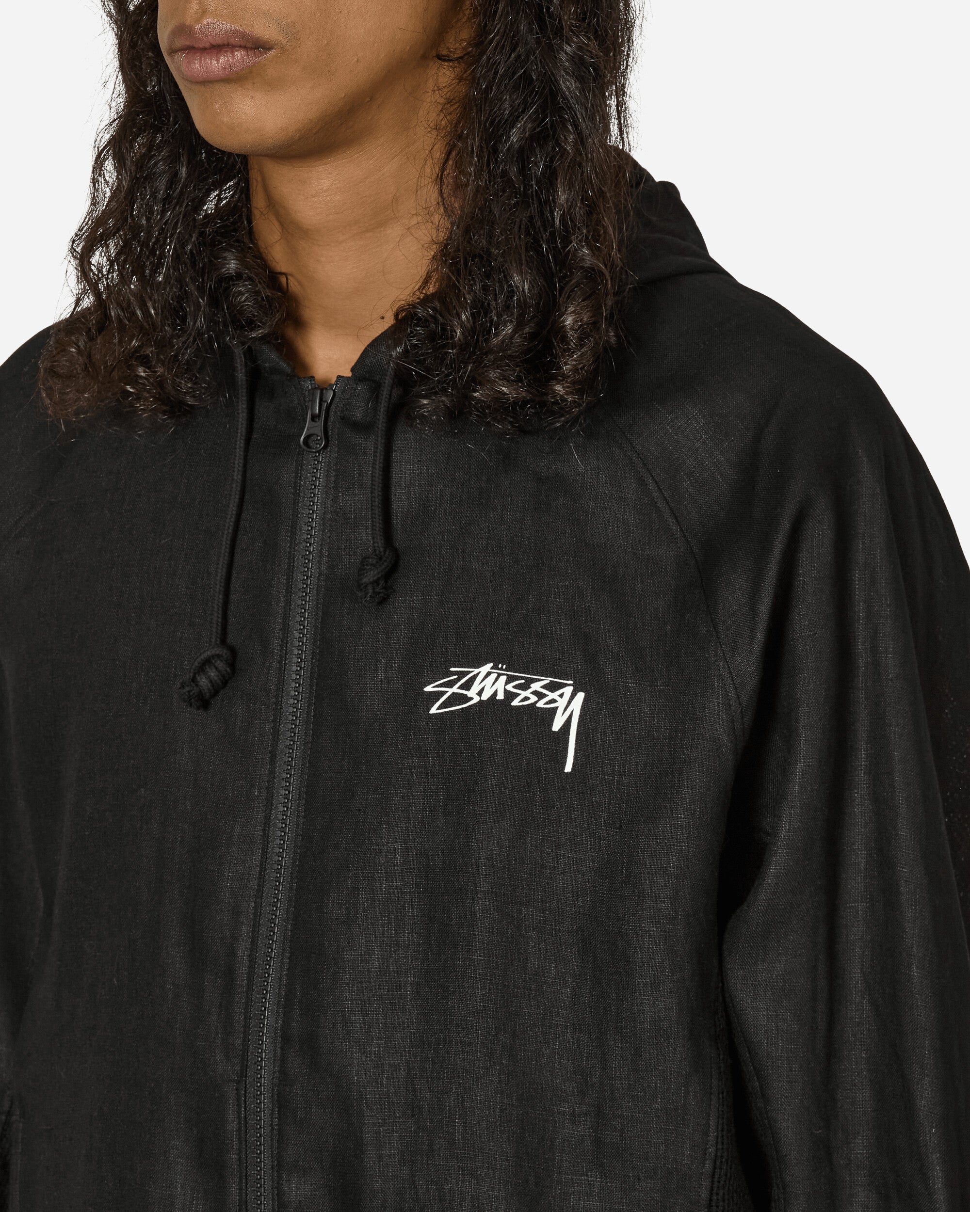 Nike U Nrg Stussy Linen Jkt Hd Black/Lt Bone Coats and Jackets Jackets FZ5751-010