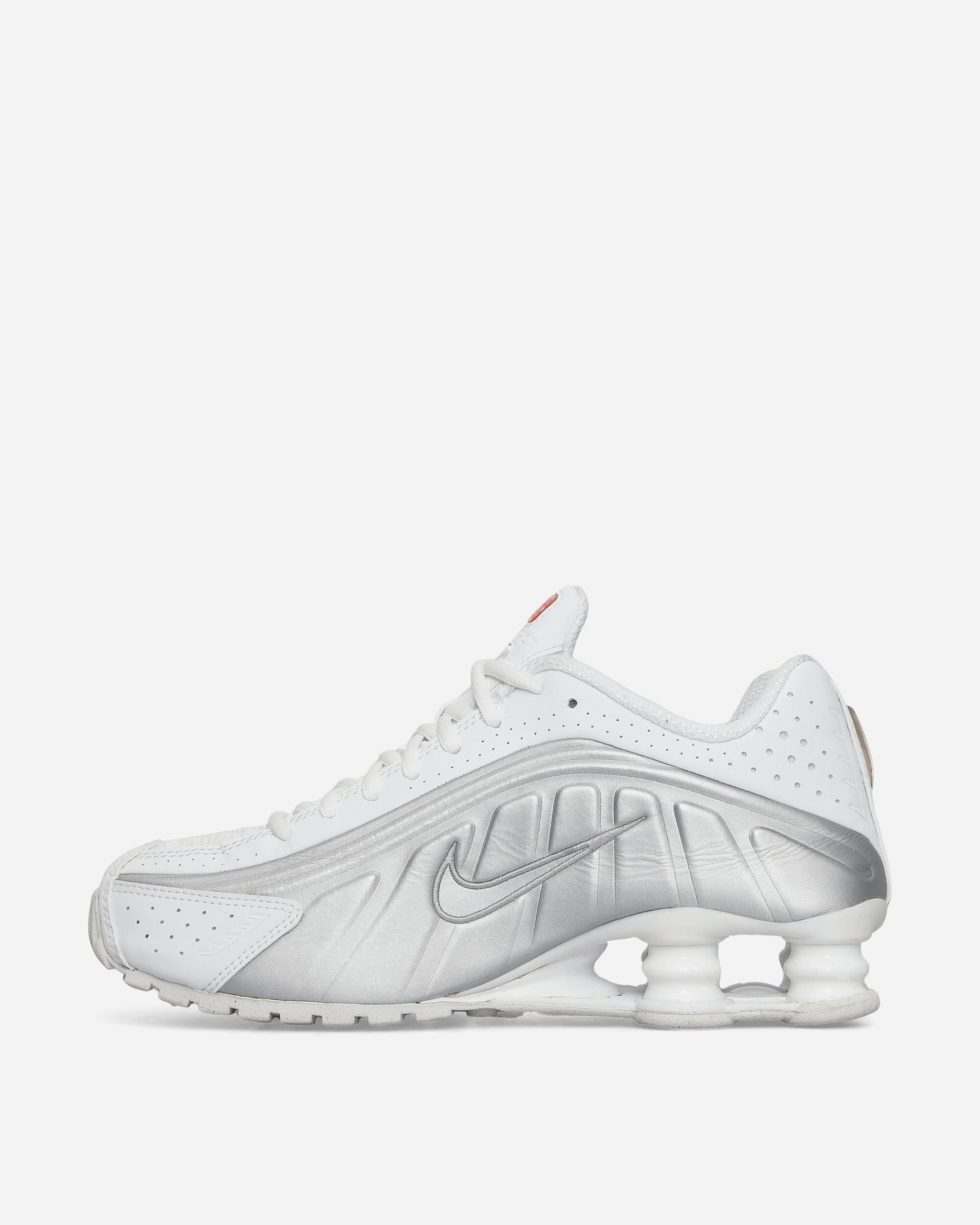 Nike Wmns Nike Shox R4 White/Metallic Silver Sneakers Mid AR3565-101