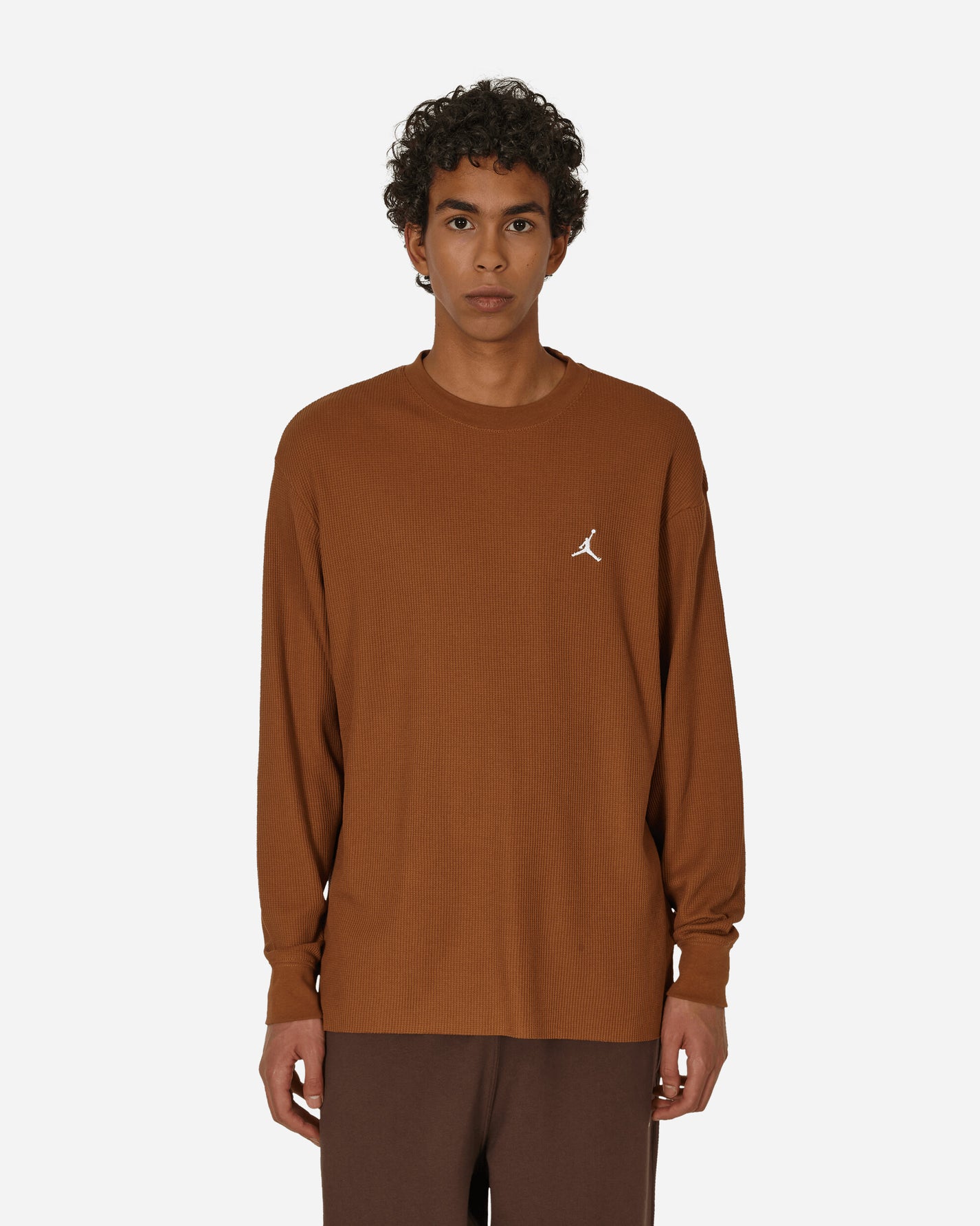 Nike Jordan M J Ess Waffle Knit Top Lt British Tan/White T-Shirts Longsleeve FD7461-281