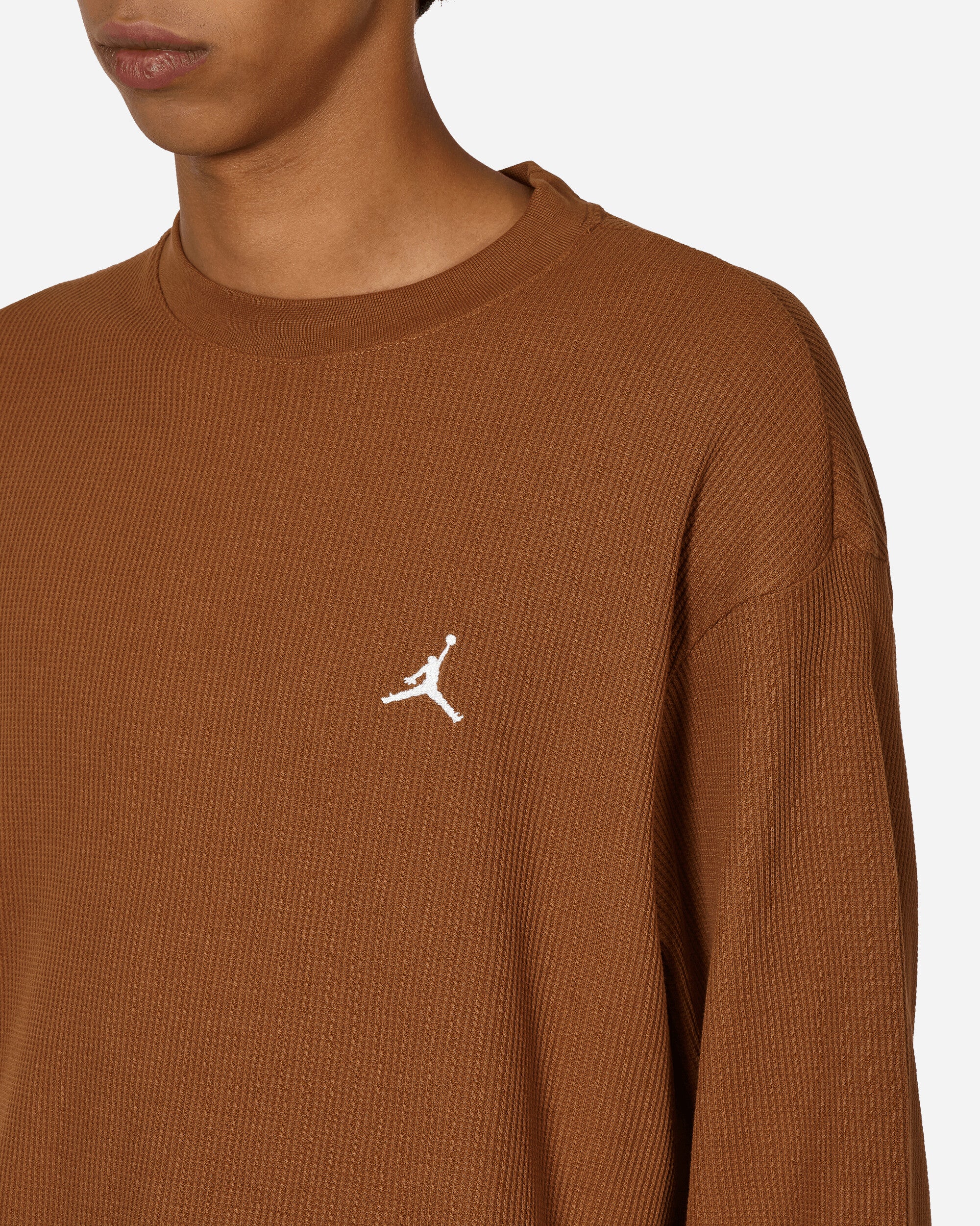 Nike Jordan M J Ess Waffle Knit Top Lt British Tan/White T-Shirts Longsleeve FD7461-281