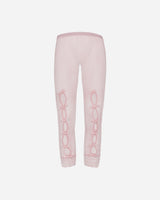 No Dress Wmns Velvet Bow Decoration High-Stretch Lace Cropped Legging Pink Pants Casual NC20-PK PINK