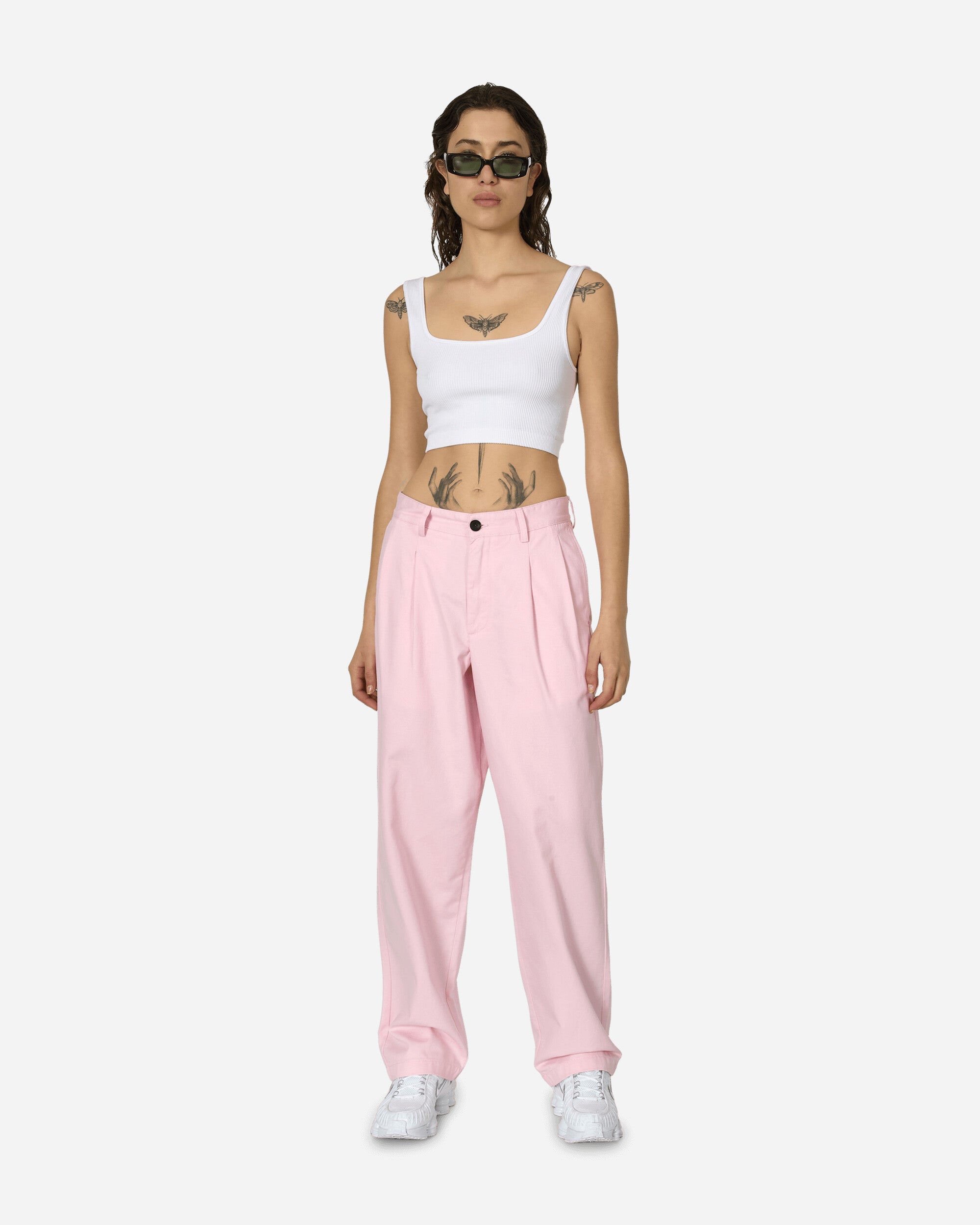 Noah Twill Double-Pleat Pants Pink Pants Trousers P095SS24 PNK