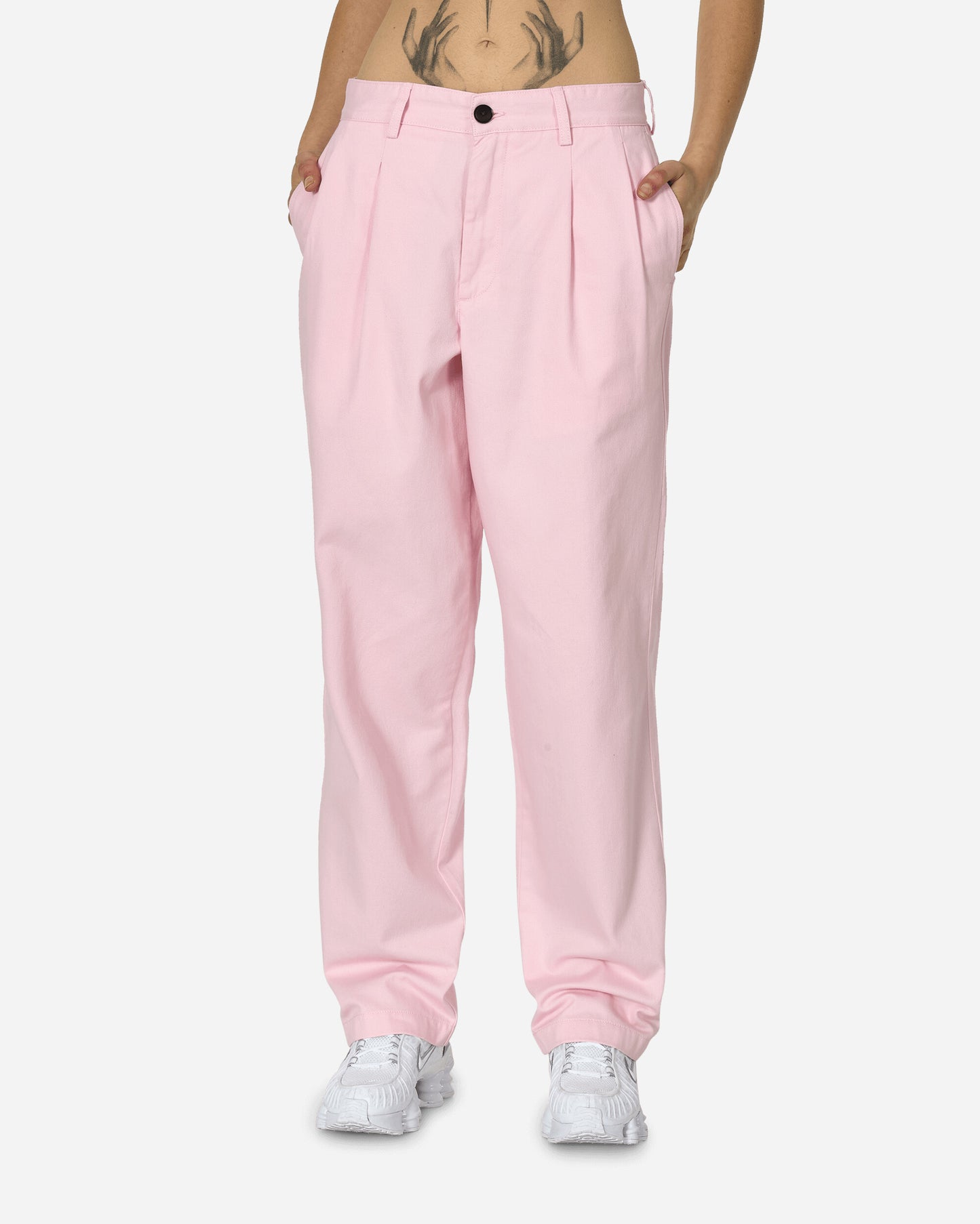 Noah Twill Double-Pleat Pants Pink Pants Trousers P095SS24 PNK