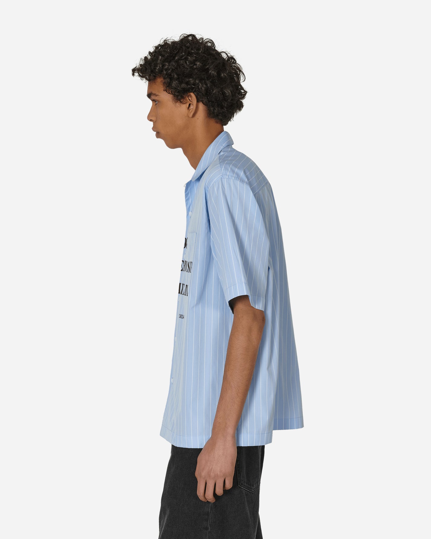 OAMC Kurt Shirt, Stripes Light Blue T-Shirts Polo 24E28OAU98 059