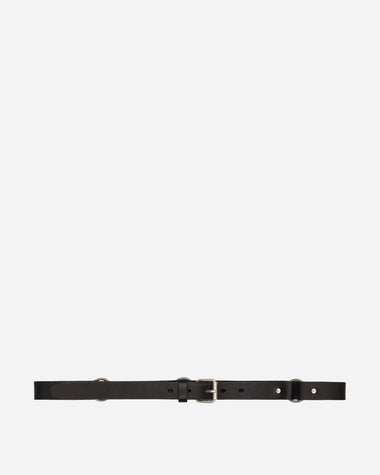 Our Legacy 2.5 Cm Ring Belt Grizzly Black Leather Belts Belt A22482GB 001