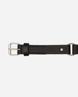 Our Legacy 2.5 Cm Ring Belt Grizzly Black Leather Belts Belt A22482GB 001