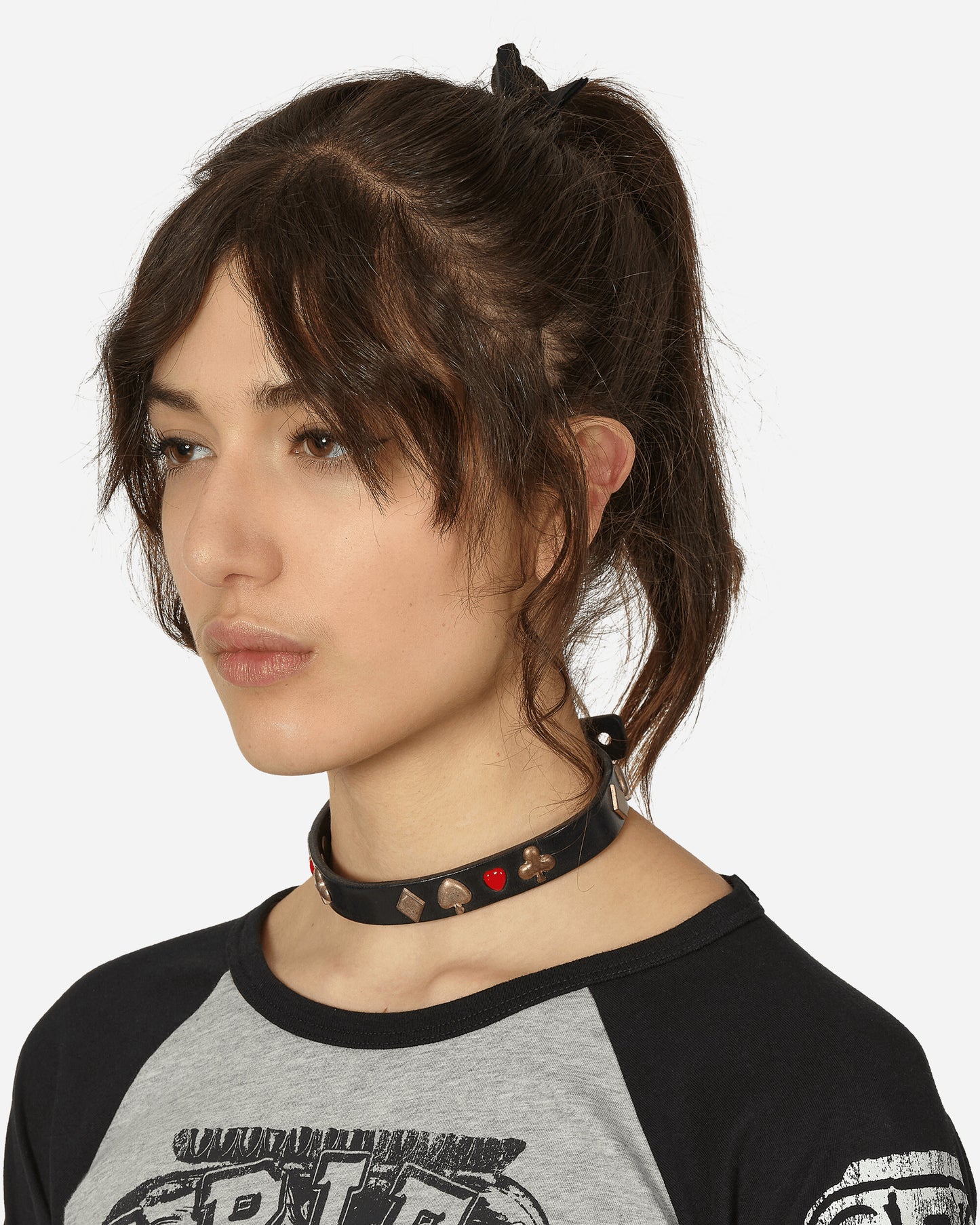 Our Legacy Wmns 2 Cm Card Deck Choker Black Bridle Leather Jewellery Necklaces A22482CB 001