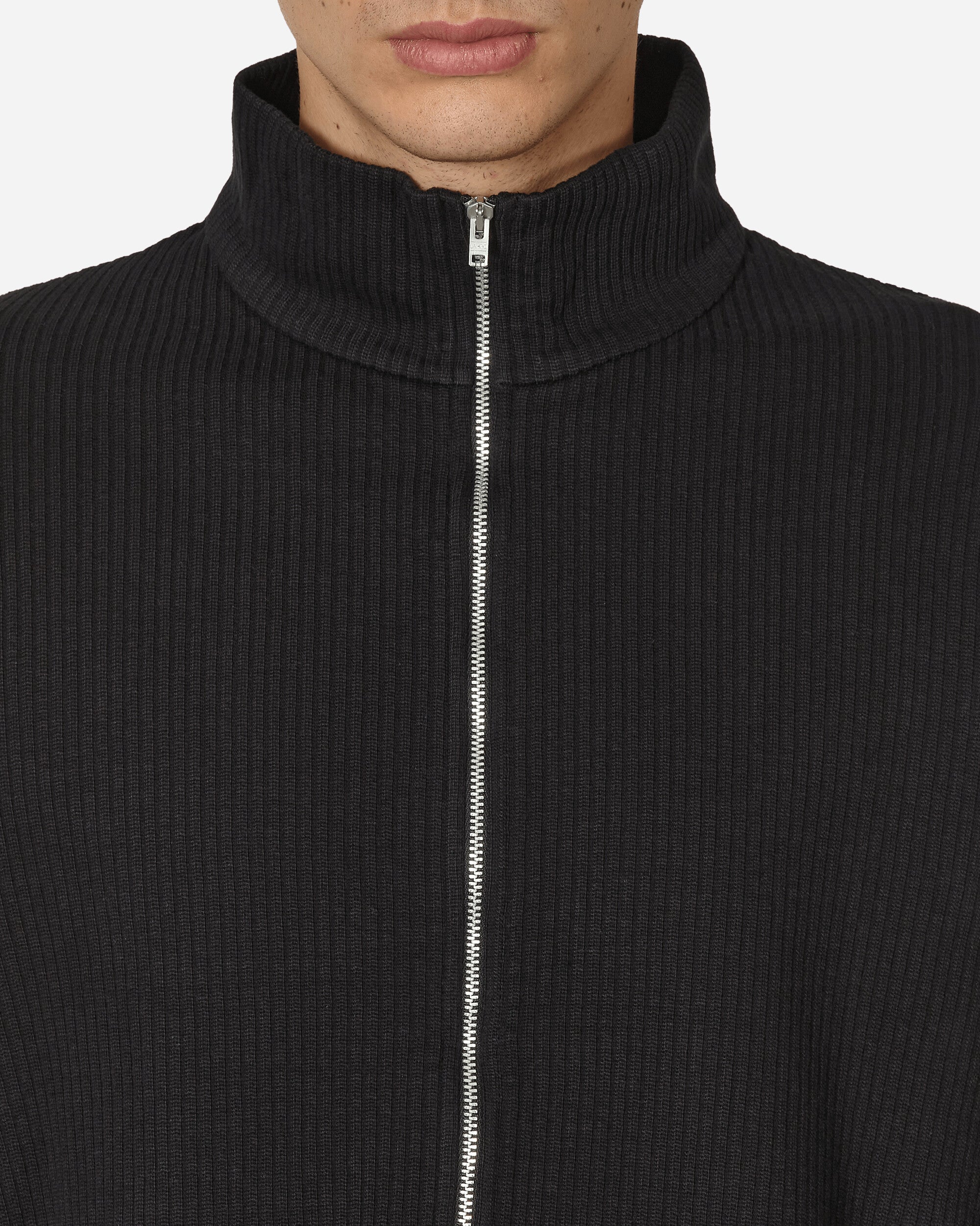 Our Legacy Shrunken Fullzip Polo Black Rib Knitwears Cardigans M2246SB 001