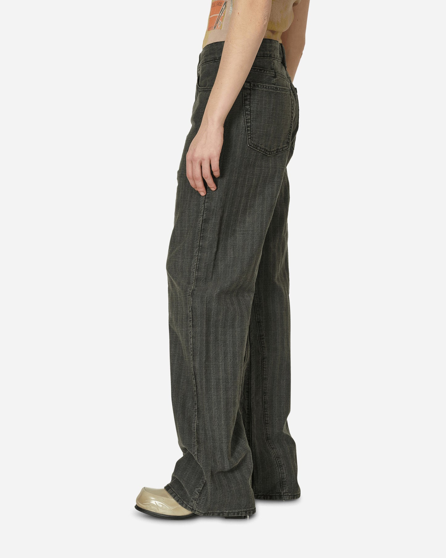 Our Legacy Wmns Treble Cut Washed Grey Torino Stripe Pants Denim W2245RT 001