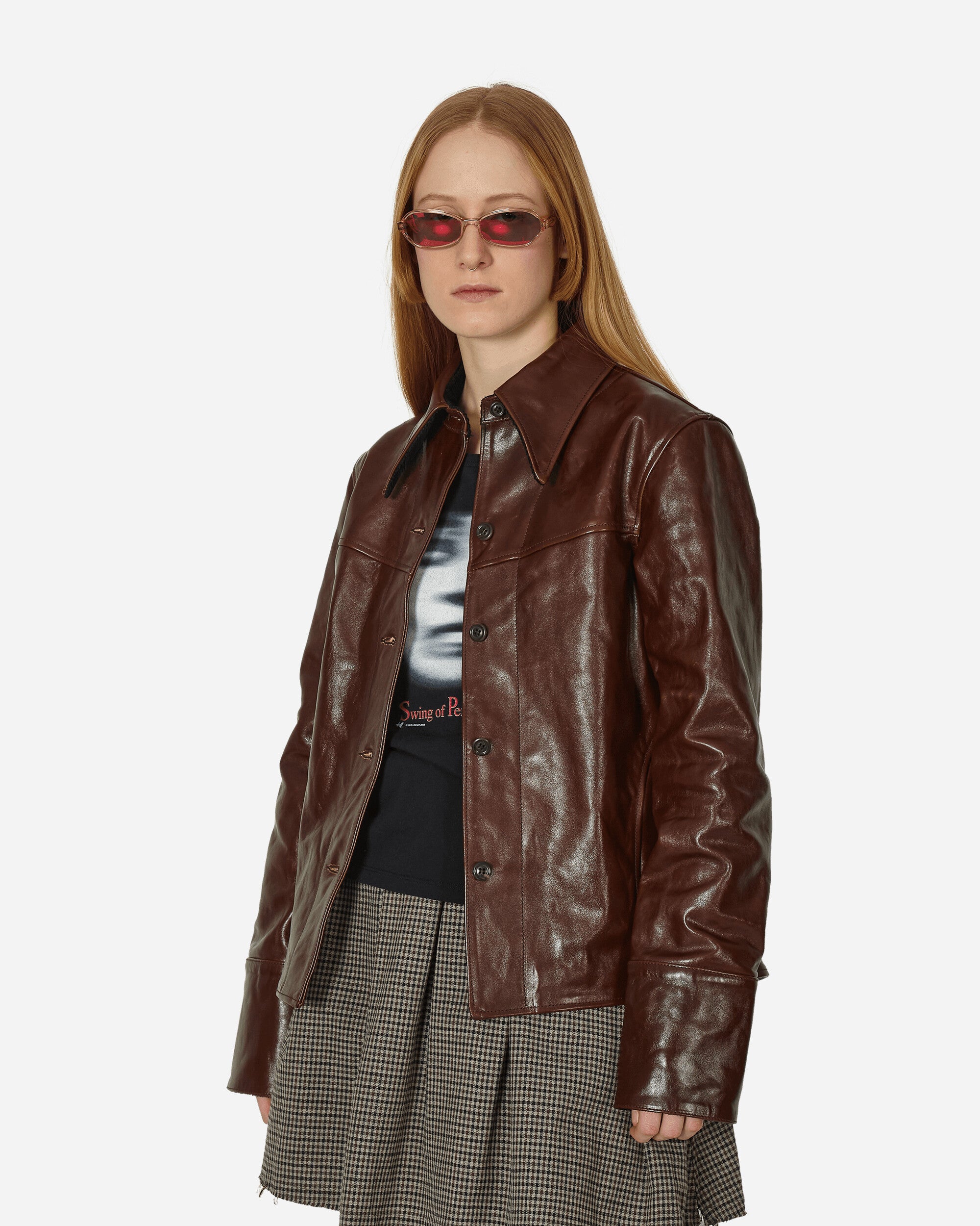 Our Legacy Wmns Verve Jacket True Dye Tuscan Brown Leather Coats and Jackets Jackets W2249VTD 001