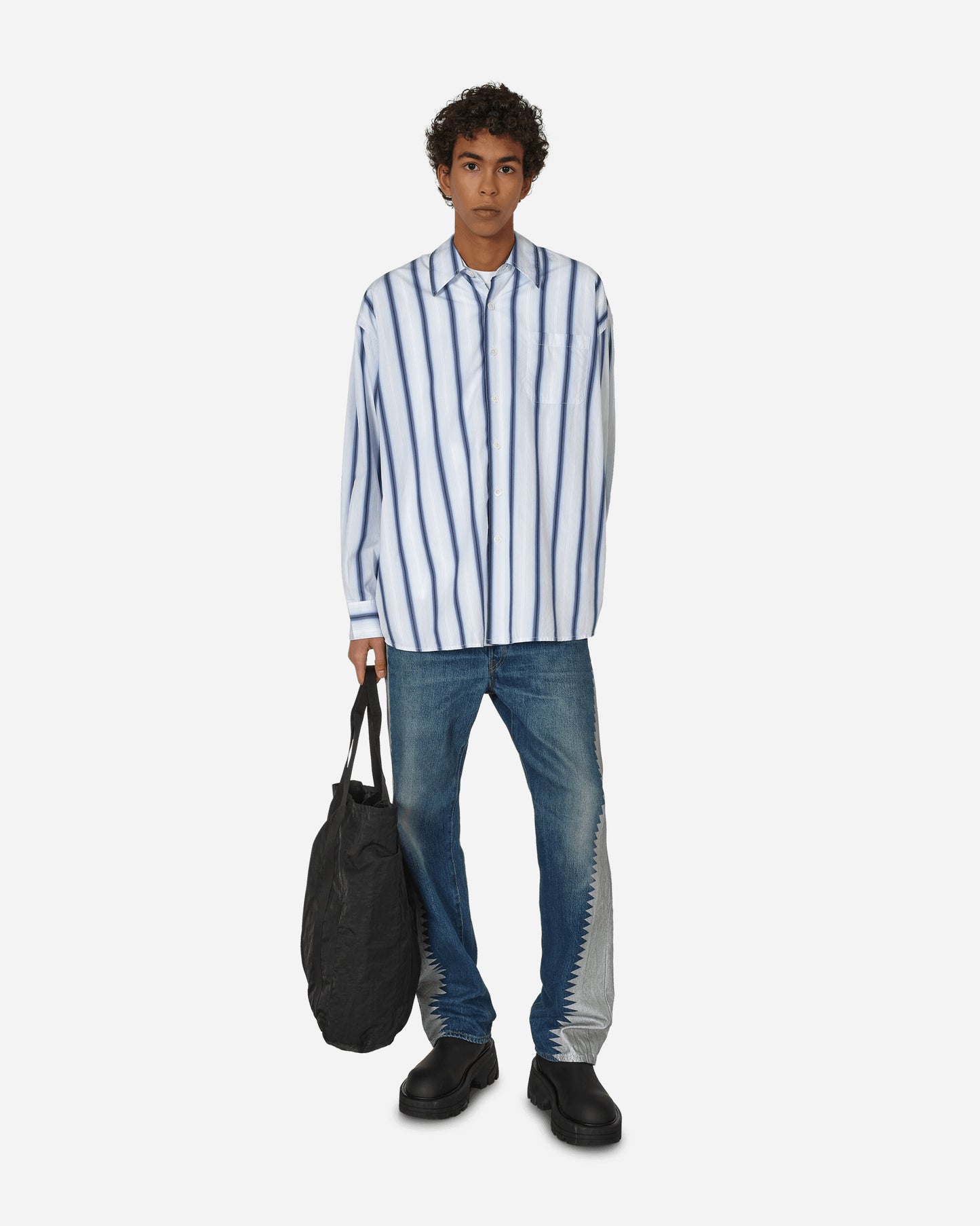 Our Legacy Borrowed Shirt Blue Crypto Stripe Shirts Longsleeve Shirt M4232BS 1