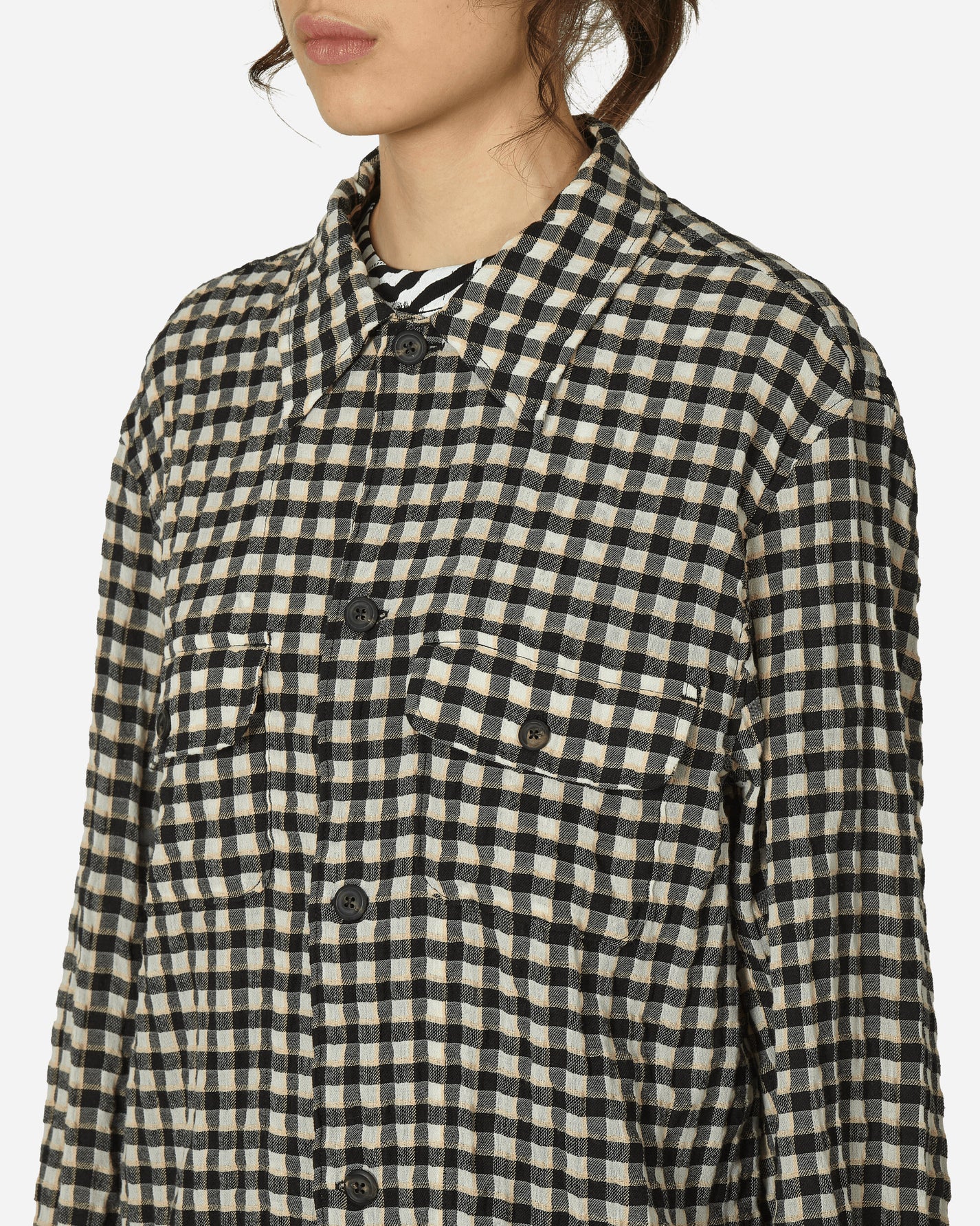 Our Legacy Coach Shirt Wyoming Check Crube Seersucker Shirts Longsleeve Shirt M2242MW 001