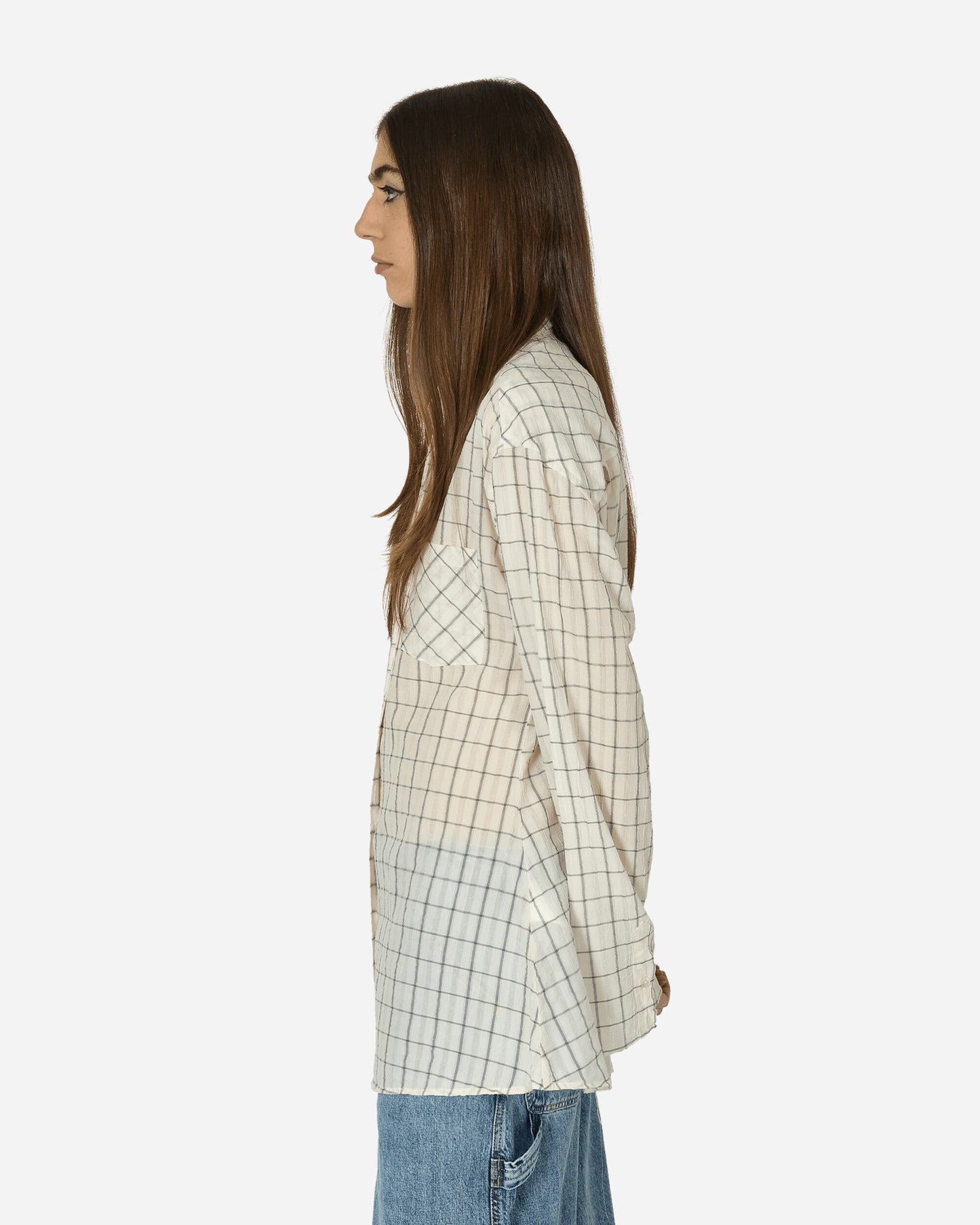 Our Legacy Wmns Daisy Shirt Light Mediterranean Check Shirts Longsleeve Shirt W2242DL 001