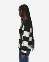 Peel & Lift Peel & Lift  X Slam Jam Damaged Stripe Jumper Black/White Knitwears Sweaters PL23-K004 002