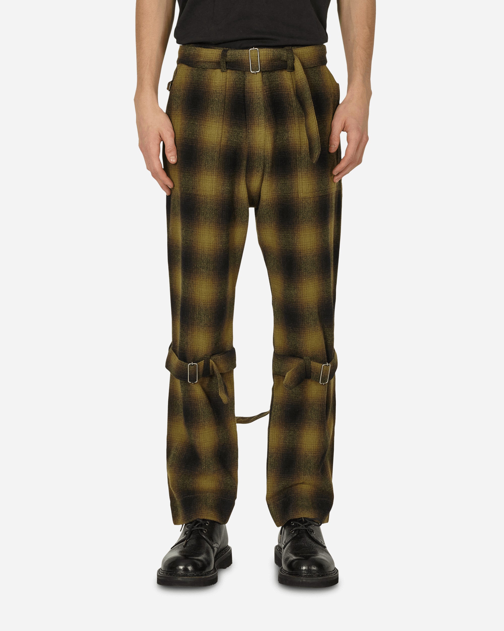 Phingerin Bontage Pants Wool Ombre Yellow Plaid Pants Trousers PD-232-BT-042 A