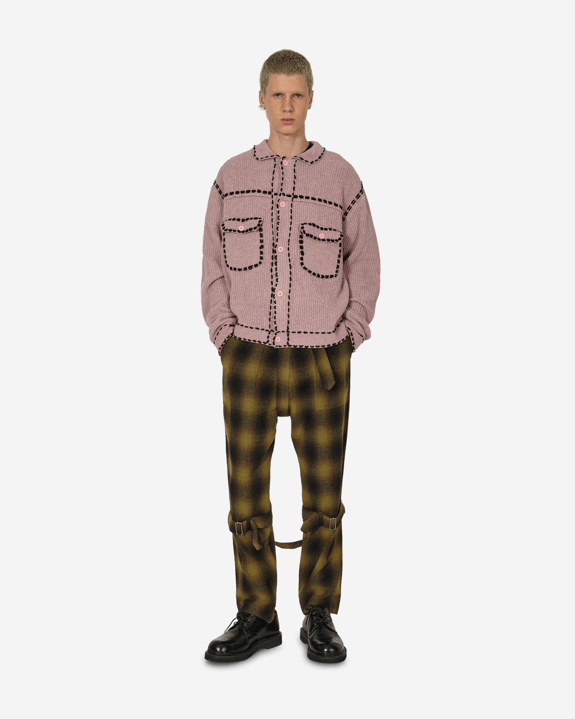 Phingerin Bontage Pants Wool Ombre Yellow Plaid Pants Trousers PD-232-BT-042 A