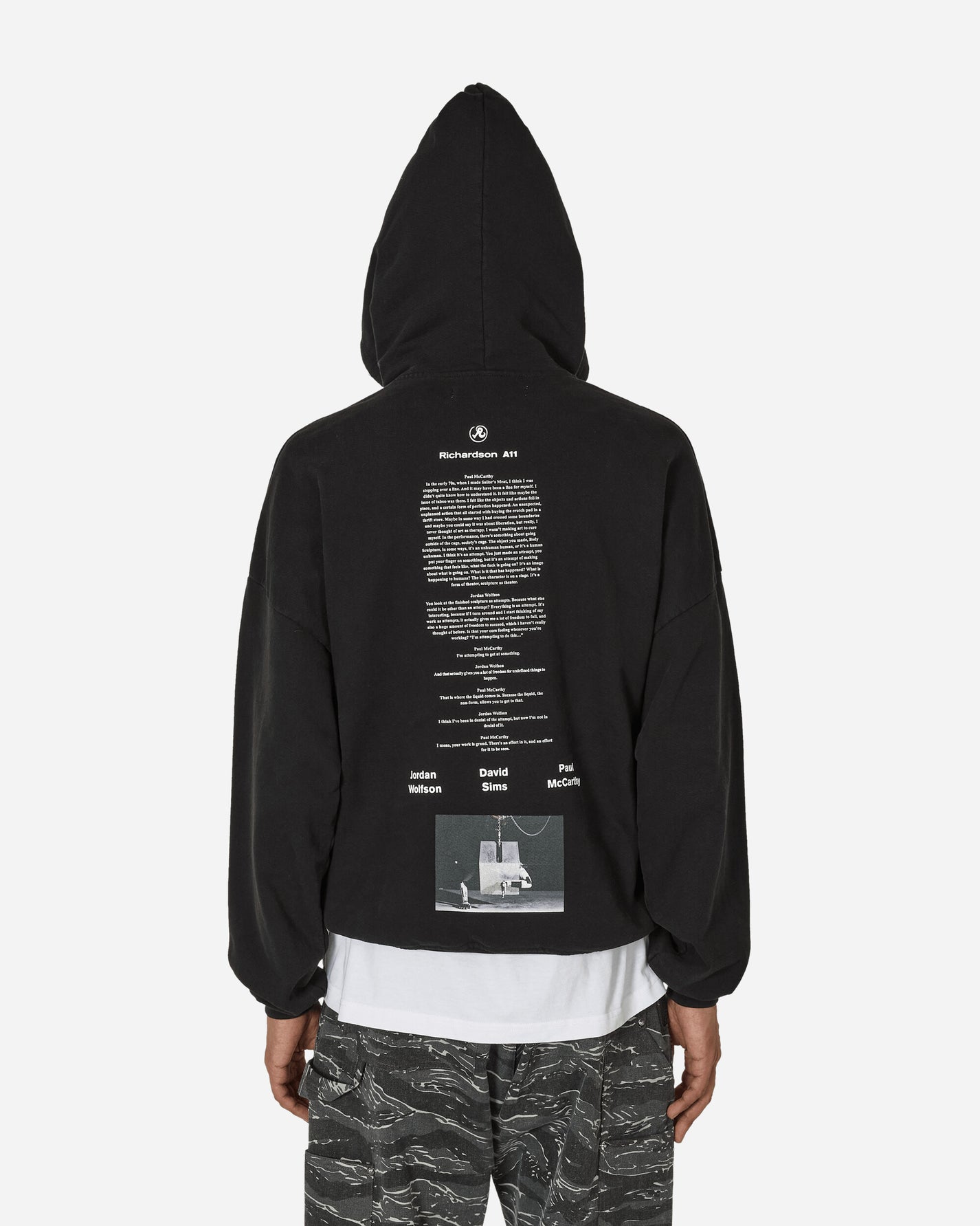 Richardson Jordan Wolfson X David Sims X Paul Mccarthy Hoodie Black Sweatshirts Hoodies SS240006 BLACK