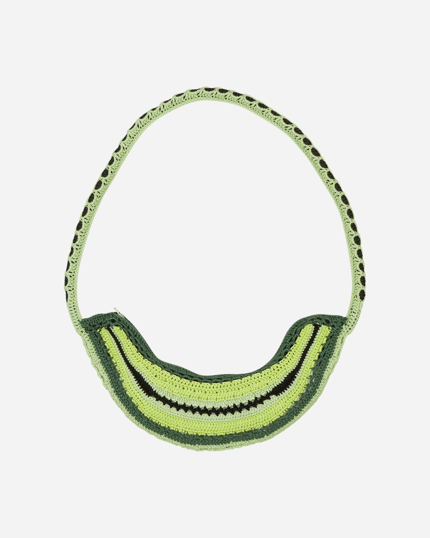 SSU Wmns Crochet Arc Tote Bag With Perforared Details Acid Green Scale Bags and Backpacks Shoulder Bags SSUARCTOTEBAG ACGRSC