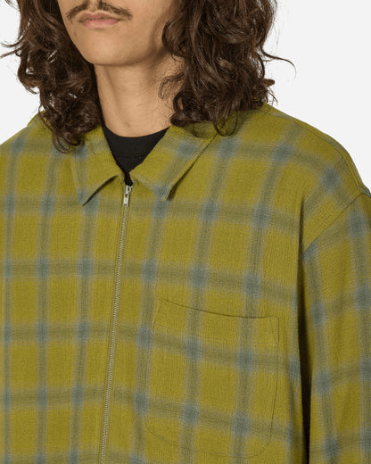 Stüssy Zip Shirt Twisted Yarn Plaid Green Shirts Overshirt 1110327 0401