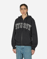 Stüssy Outline Zip Hood Washed Black Sweatshirts Zip-Ups 118559 0034