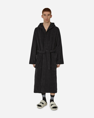 Tekla Hooded Bathrobe - Solid Black Textile Bathrobes BT-BL BLST