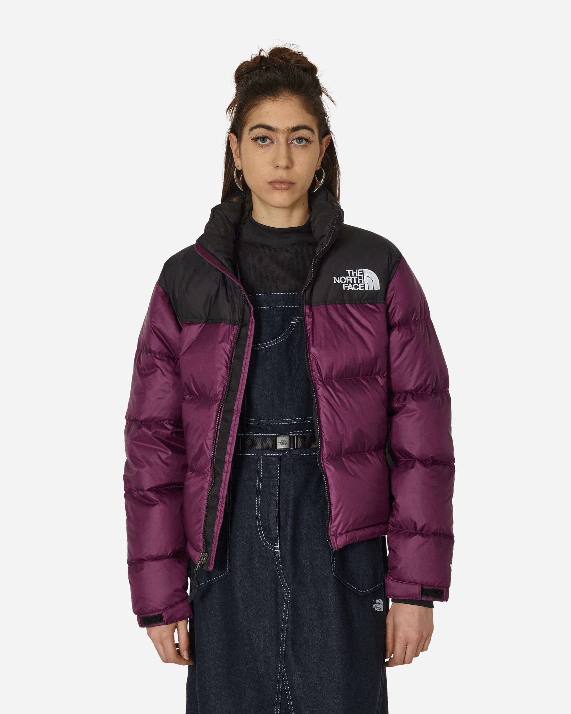 The North Face Wmns W 1996 Retro Nuptse Jacket Black/Currant Purple Coats and Jackets Down Jackets NF0A3XEO V6V1