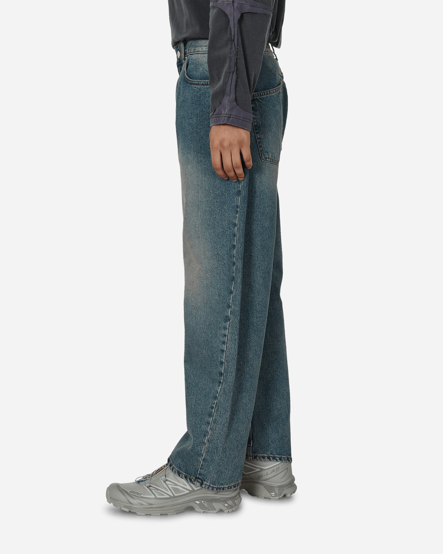 Unaffected Curved Wide Denim Dark Blue Pants Denim UN24SSDN02 DARKBLUE