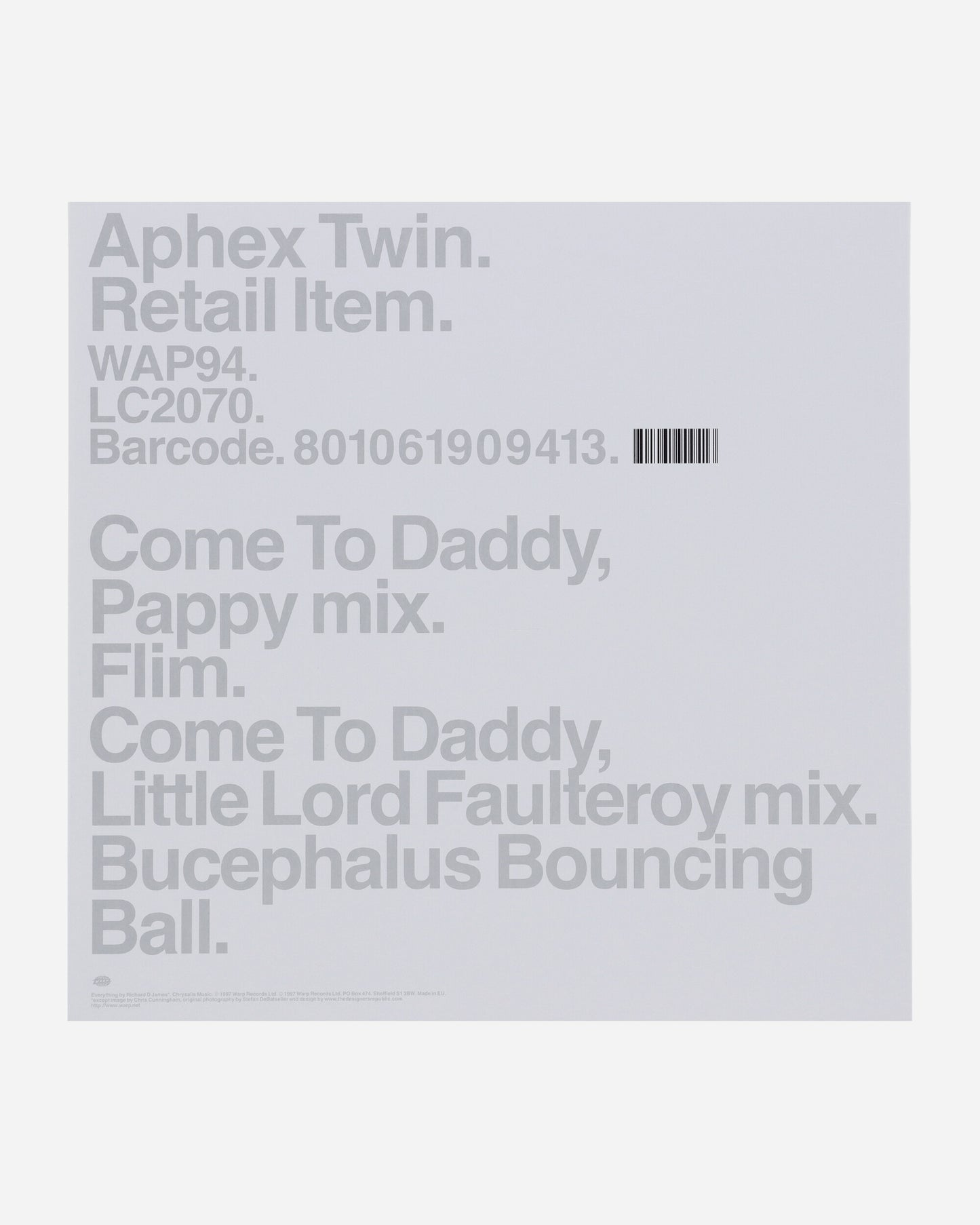 Vinyls Curated by Public Possession Aphex Twin - Come To Daddy Multicolor Music Vinyls WAP094Q21474  1