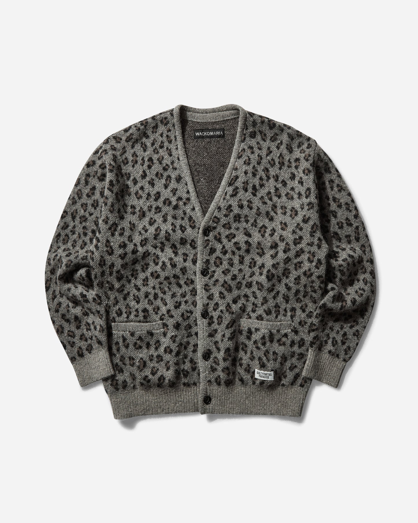 WACKO MARIA Leopard Mohair Cardigan Gray Knitwears Cardigans 24FW-WMK-KN12 GRAY