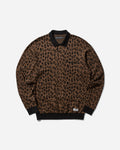 WACKO MARIA Leopard Knit Polo Shirt Brown Knitwears Sweaters 24FW-WMK-KN13 BROWN