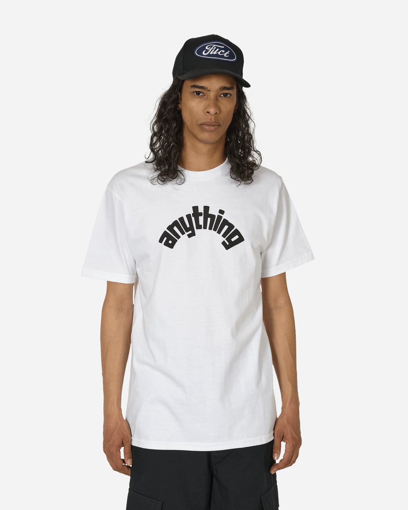 aNYthing Curved Anything Logo T-Shirt White/Black T-Shirts Shortsleeve ANY-058 WHB