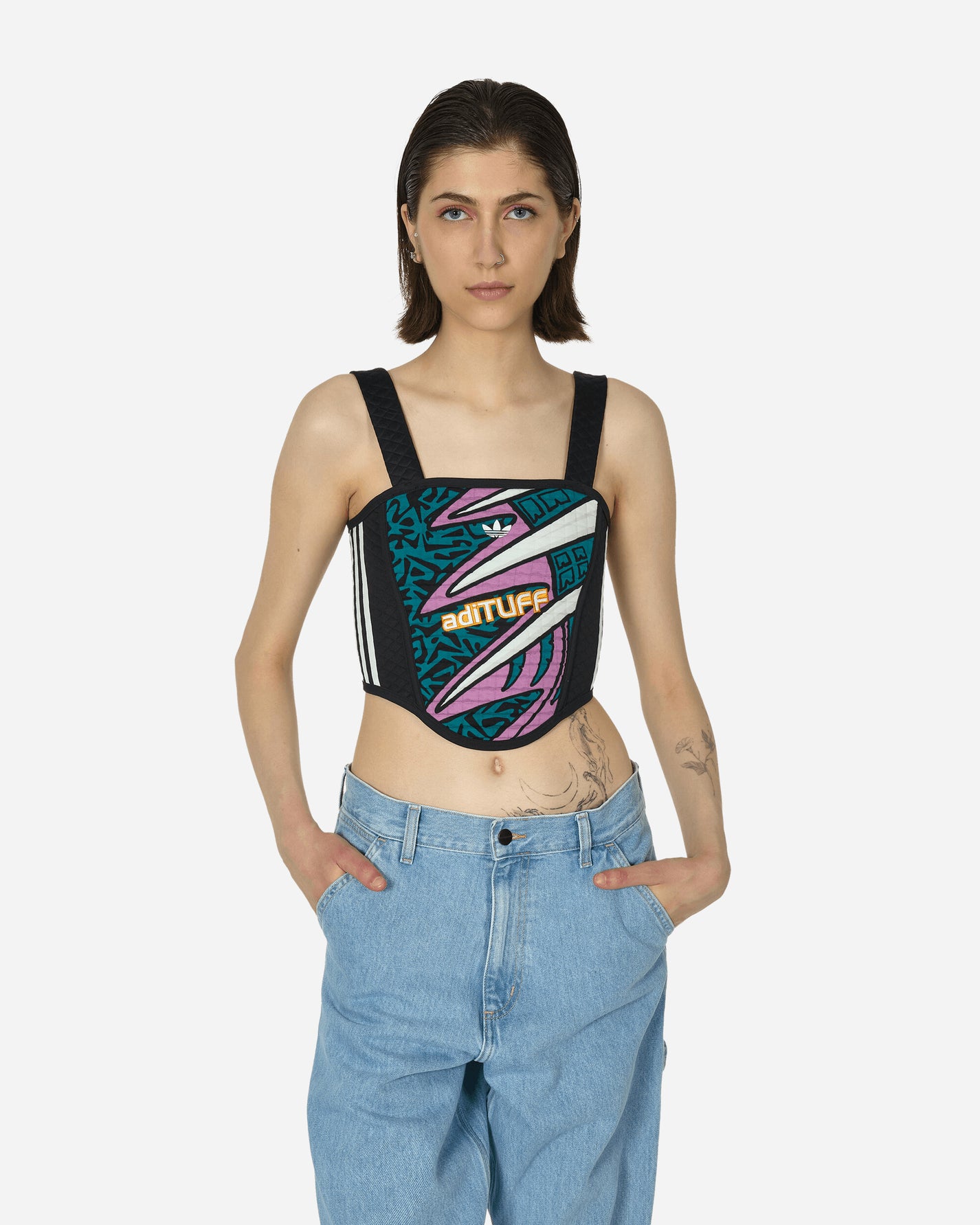 adidas Wmns Corset Top Legacy Teal/Multicolor T-Shirts Top IX9883