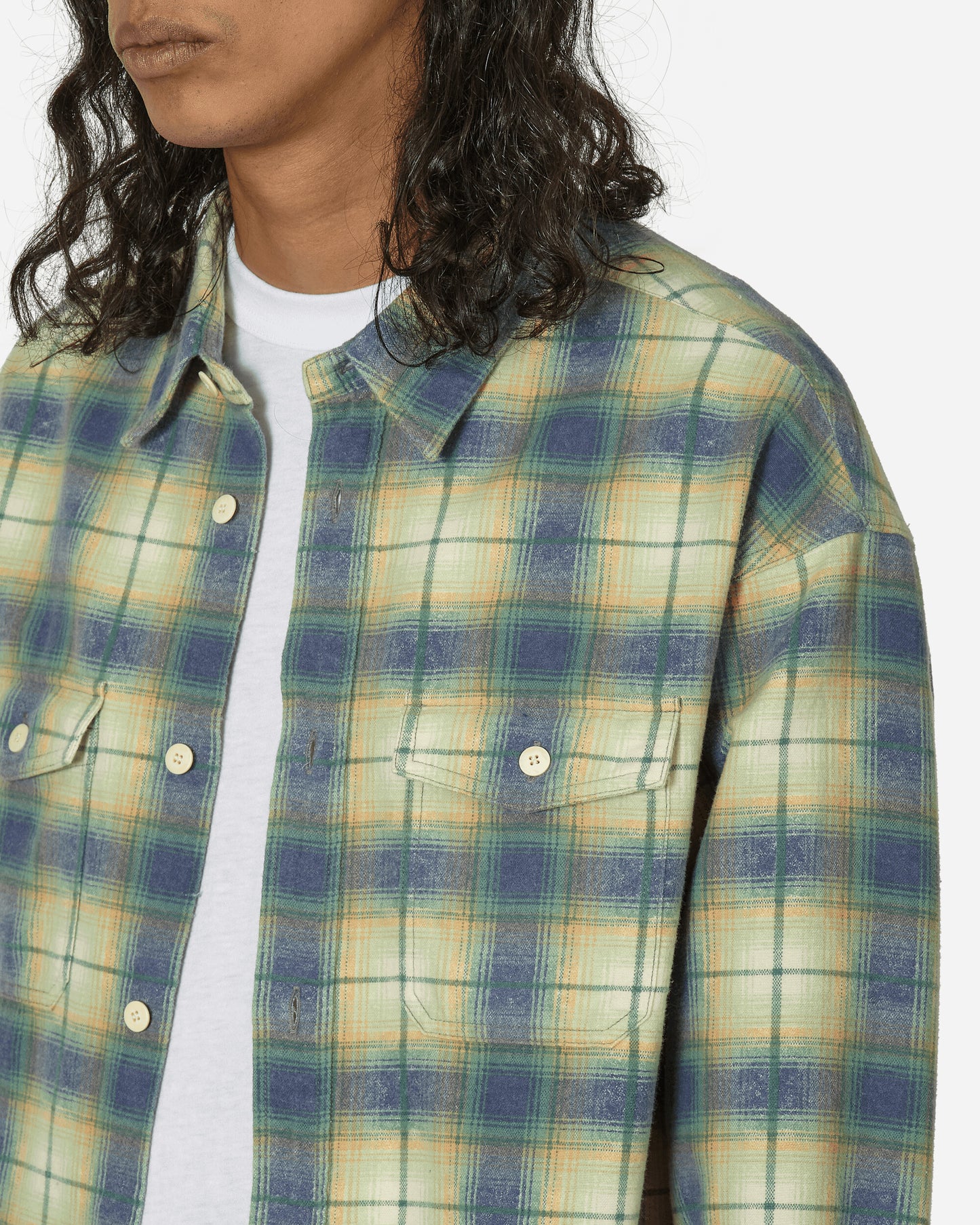 visvim Pioneer Khadi Check L/S Green Shirts Longsleeve Shirt 124105011021 001