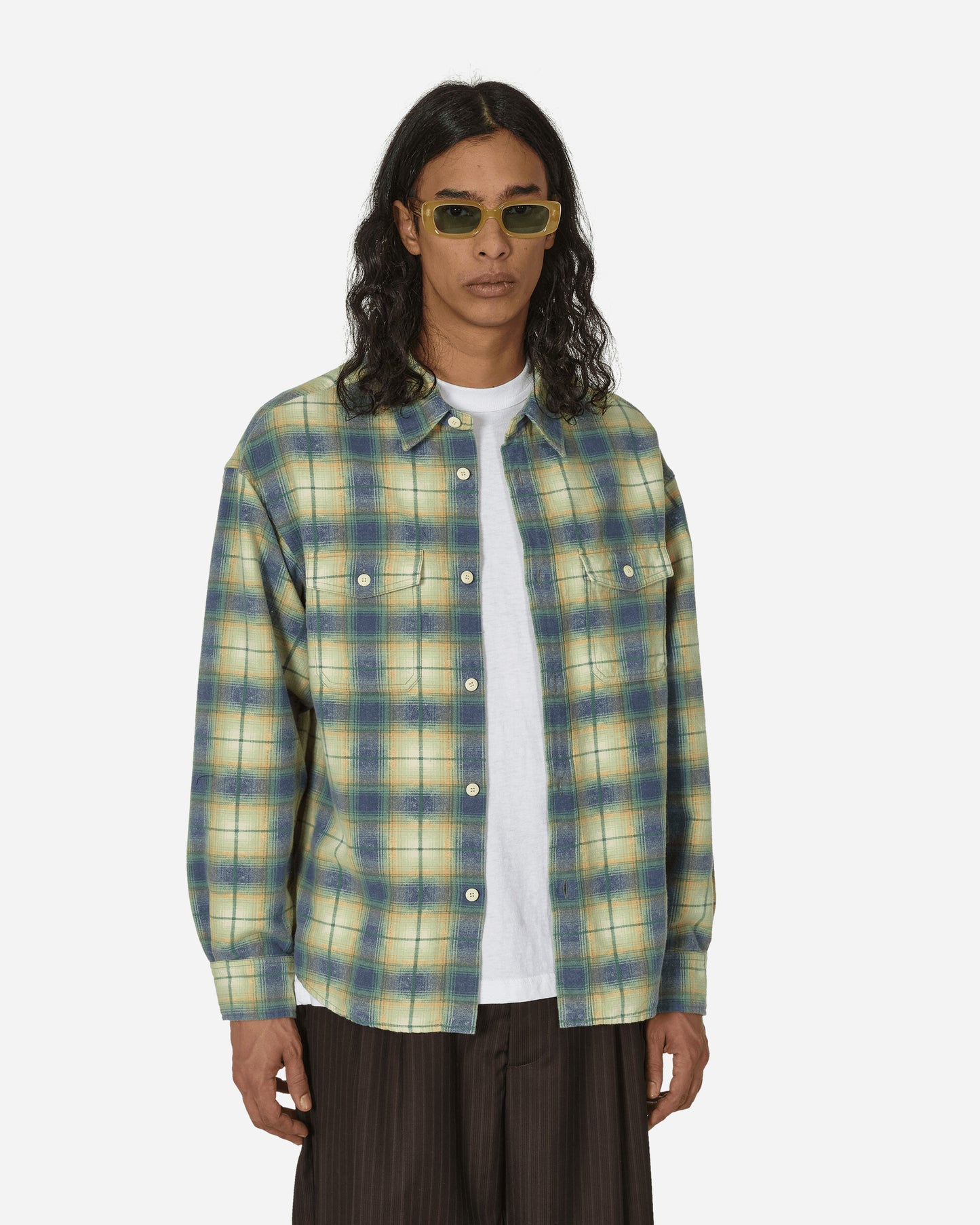 visvim Pioneer Khadi Check L/S Green Shirts Longsleeve Shirt 124105011021 001