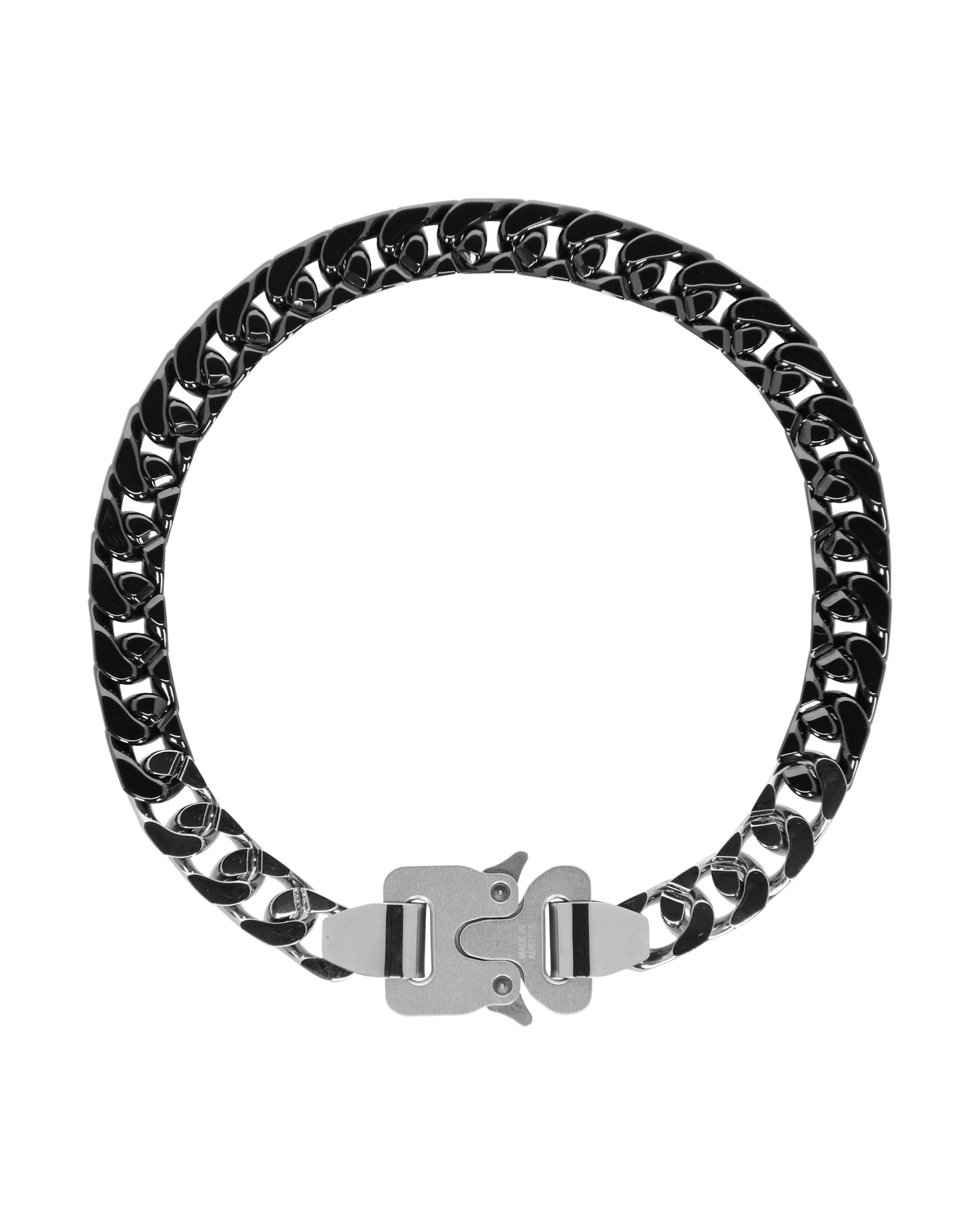 1017 Alyx 9SM Ceramic Buckle Chain Necklace Black Jewellery Necklaces AAUJW0120OT01 BLK0001