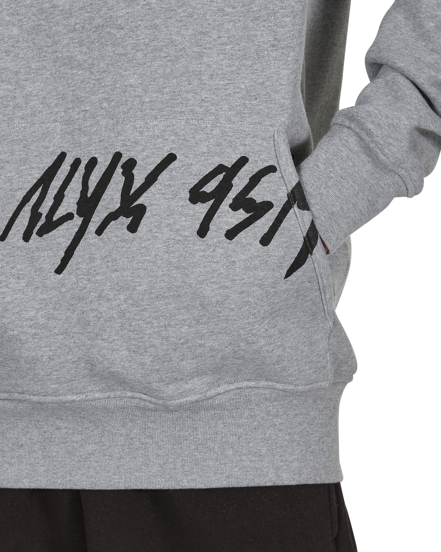 1017 Alyx 9SM Script Grey Melange Sweatshirts Hoodies AAUSW0133FA01 GRY0001