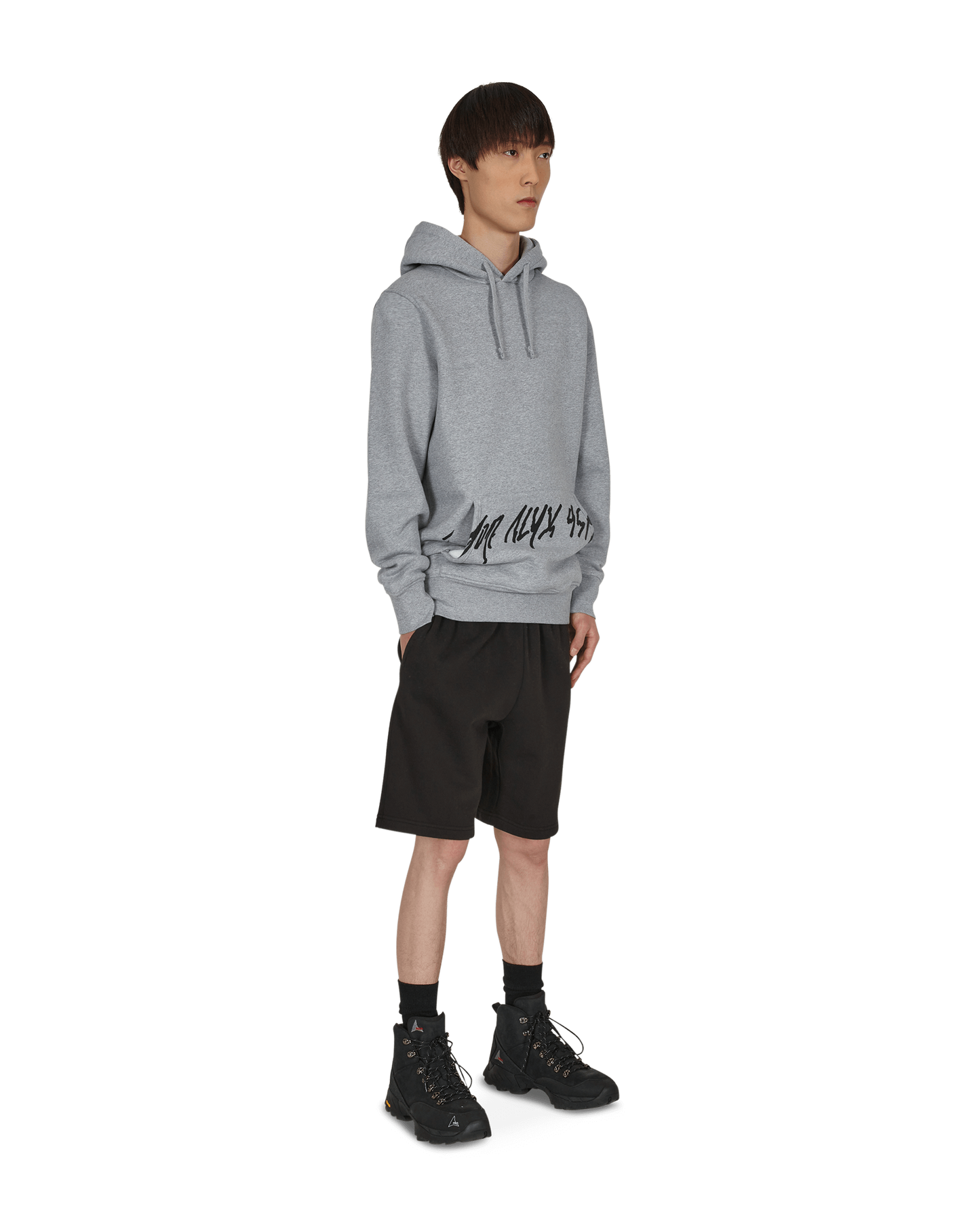 1017 Alyx 9SM Script Grey Melange Sweatshirts Hoodies AAUSW0133FA01 GRY0001