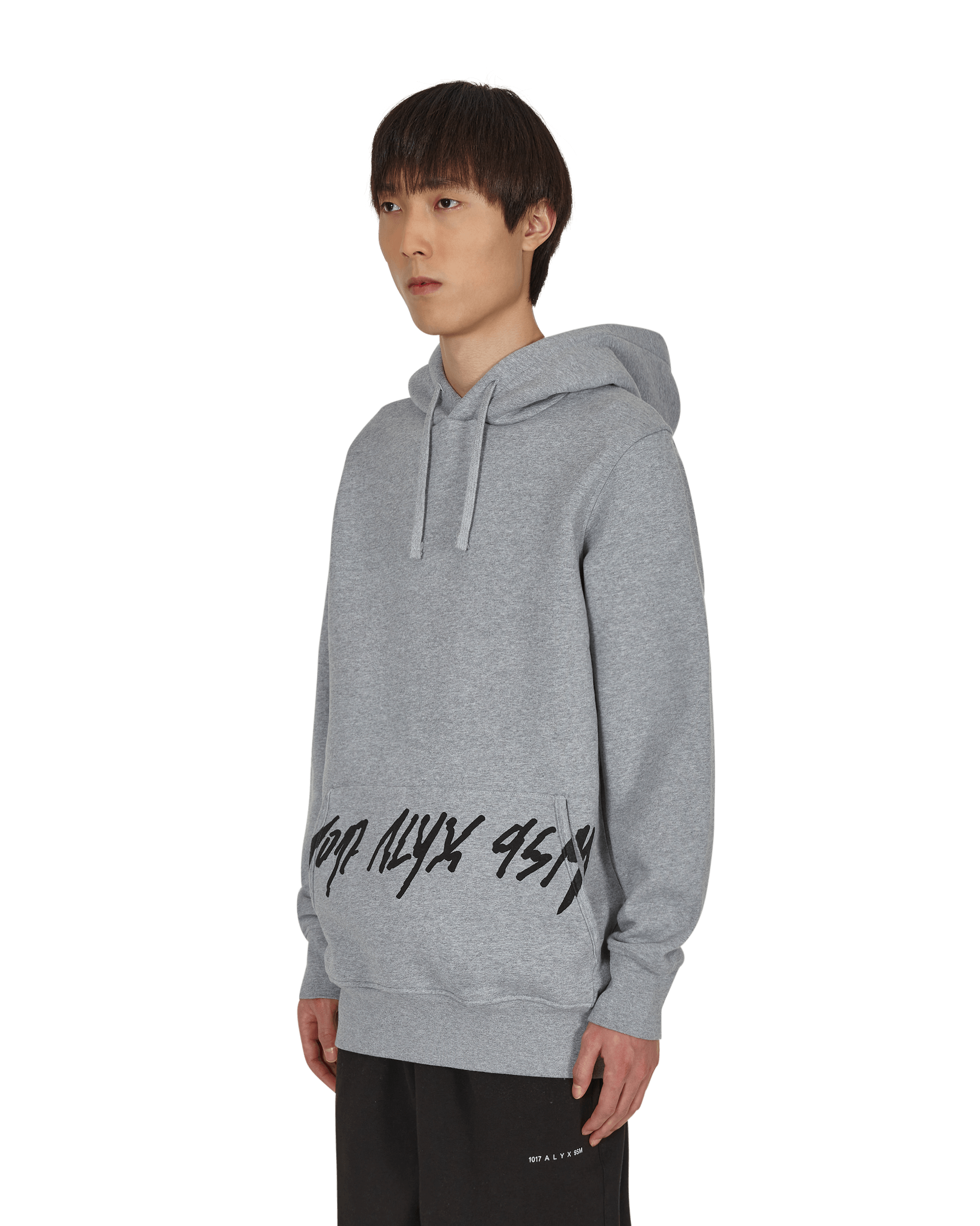 1017 Alyx 9SM Script Grey Melange Sweatshirts Hoodies AAUSW0133FA01 GRY0001