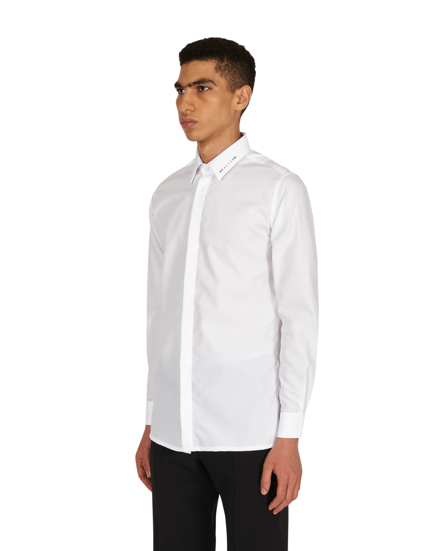 1017 Alyx 9SM Metal Logo Button Down White Shirts Longsleeve AAMSH0118FA01 WTH0001