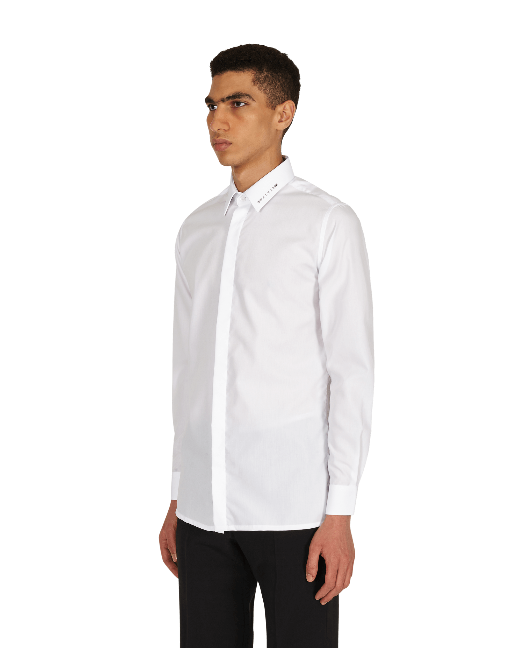 1017 Alyx 9SM Metal Logo Button Down White Shirts Longsleeve AAMSH0118FA01 WTH0001