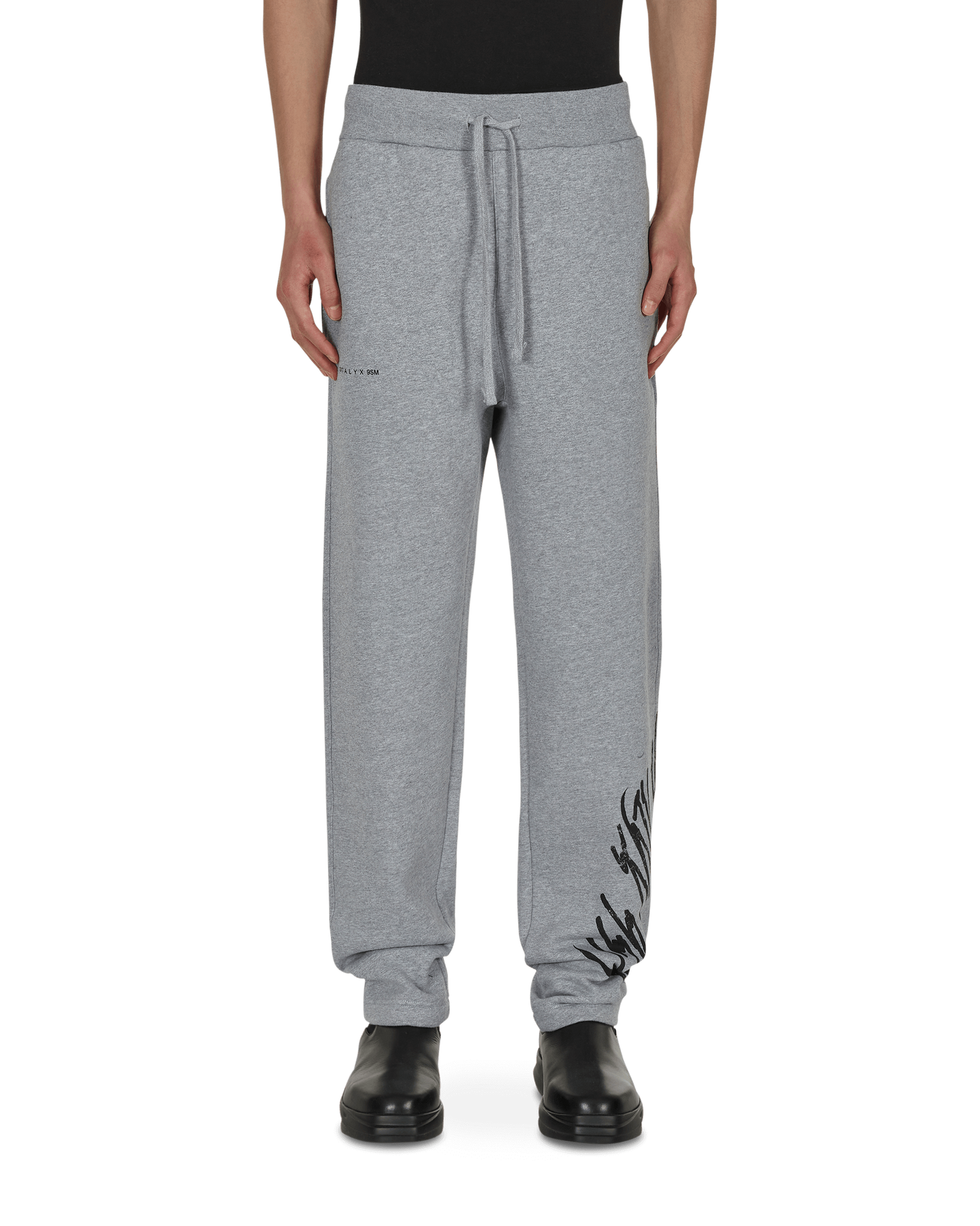 1017 Alyx 9SM Script Grey Melange Pants Sweatpants AAUPA0278FA01 GRY0001