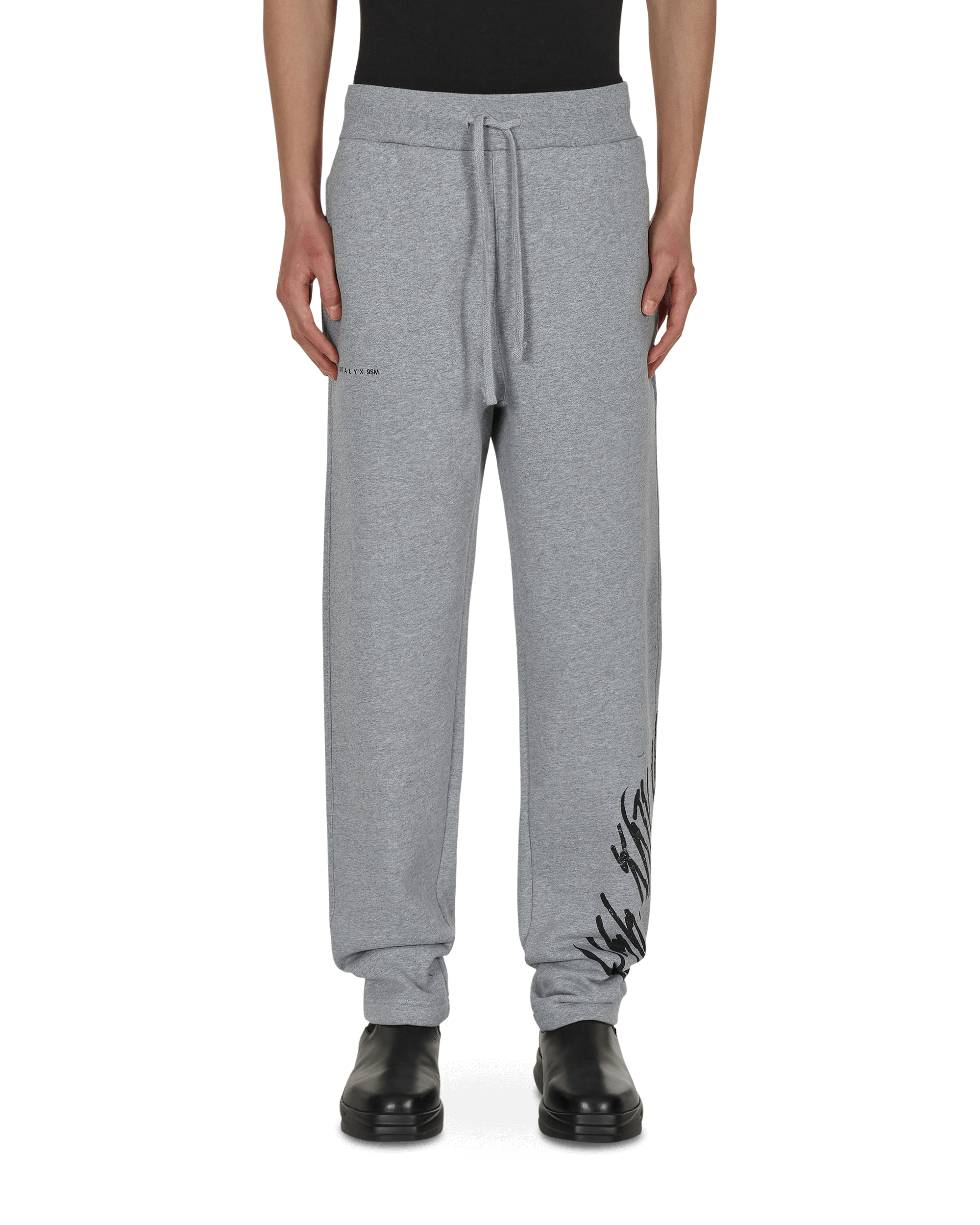 1017 Alyx 9SM Script Grey Melange Pants Sweatpants AAUPA0278FA01 GRY0001